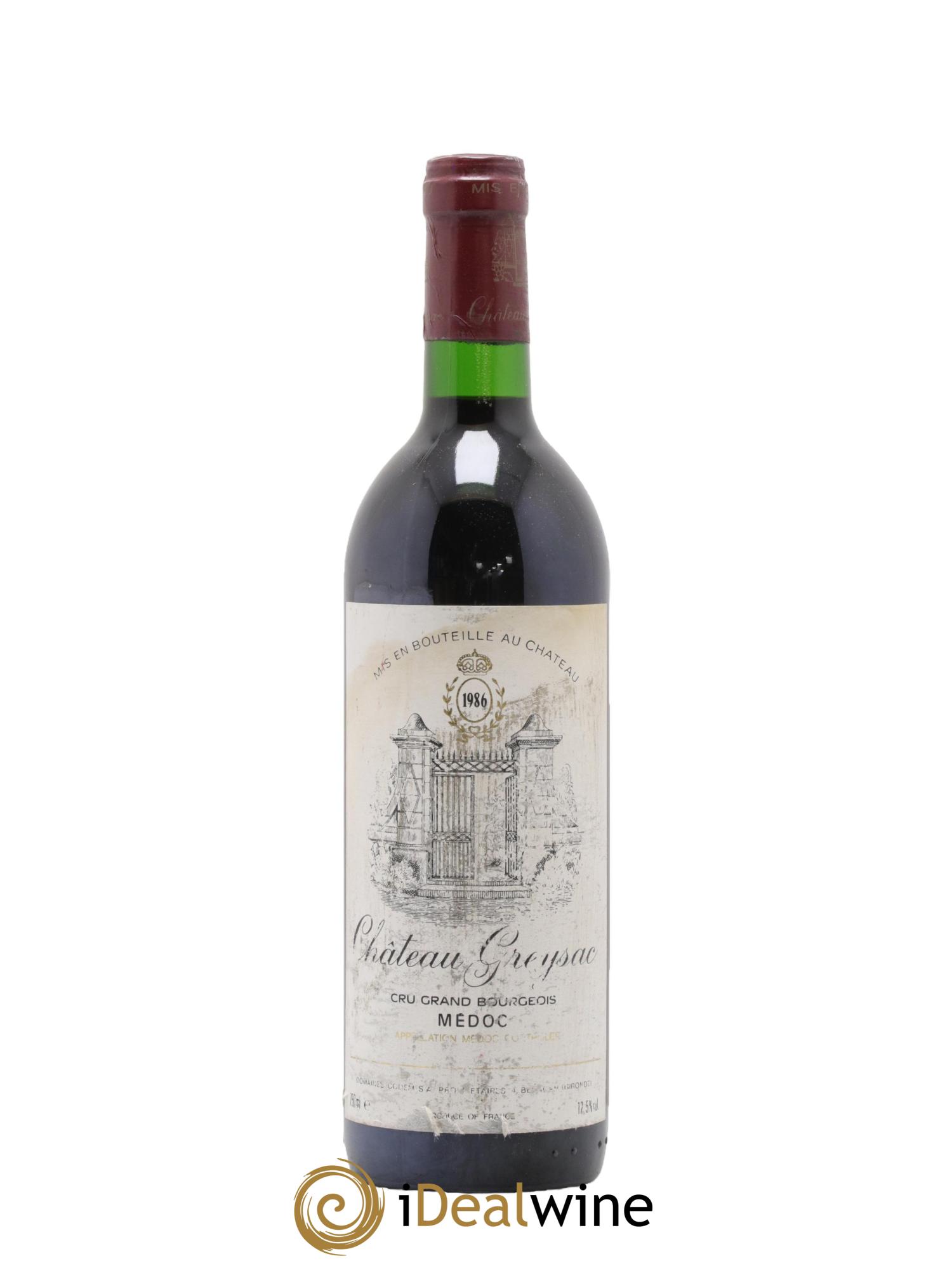 Château Greysac Cru Bourgeois 1986 - Lot de 1 bouteille - 0