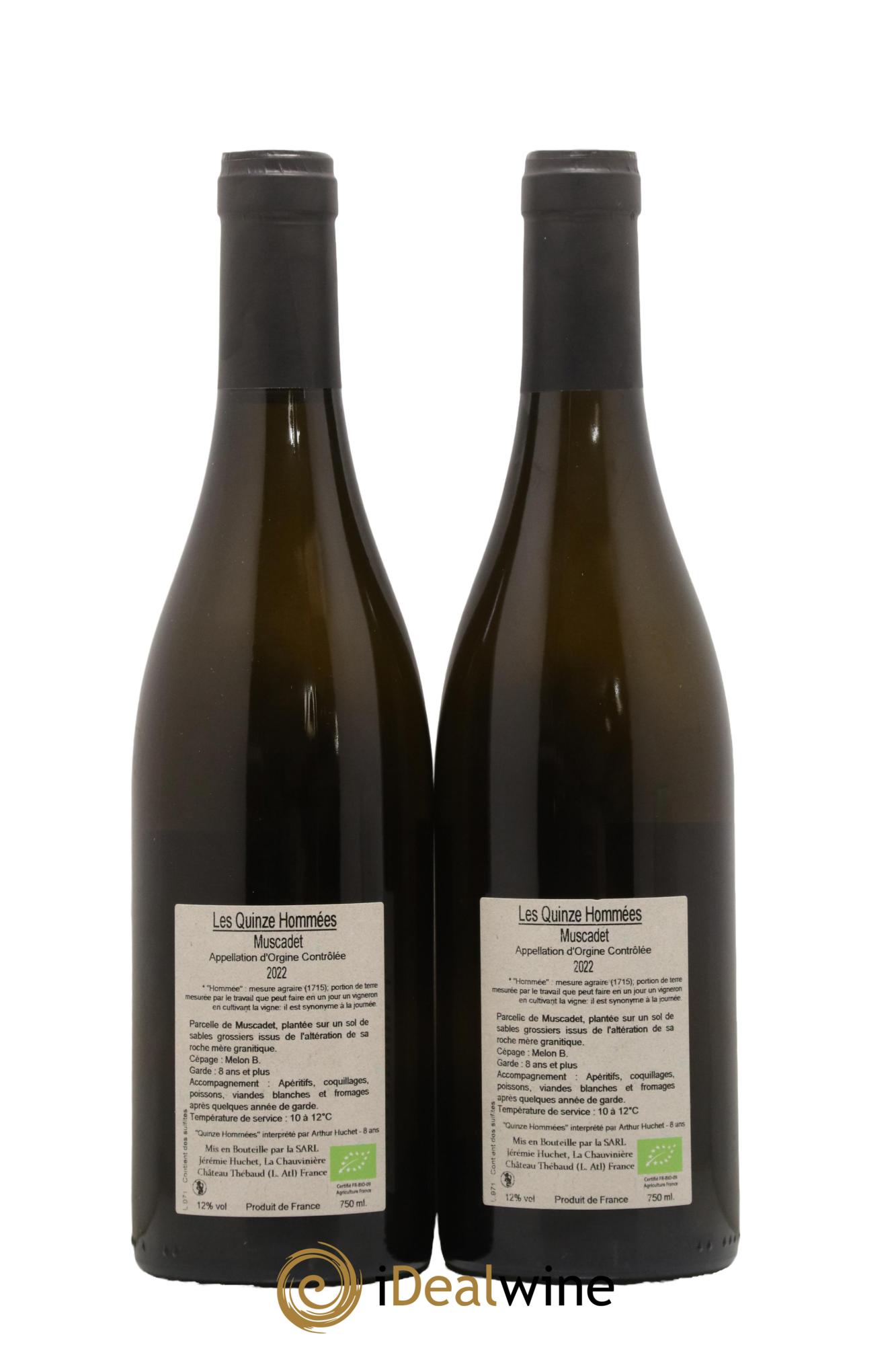 Muscadet Les Quinze Hommees Domaine de la Chauviniere 2022 - Lot de 2 bouteilles - 1