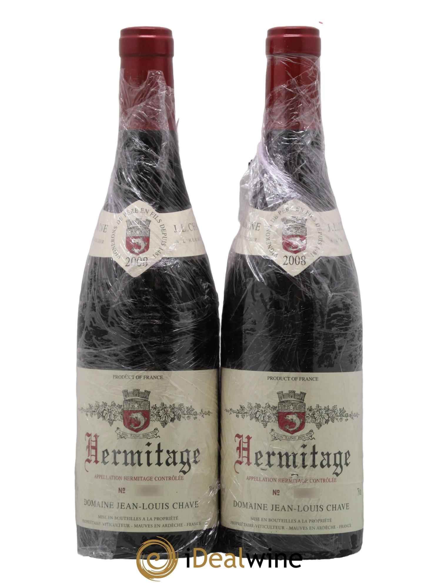 Hermitage Jean-Louis Chave 2008 - Lot de 2 bouteilles - 0