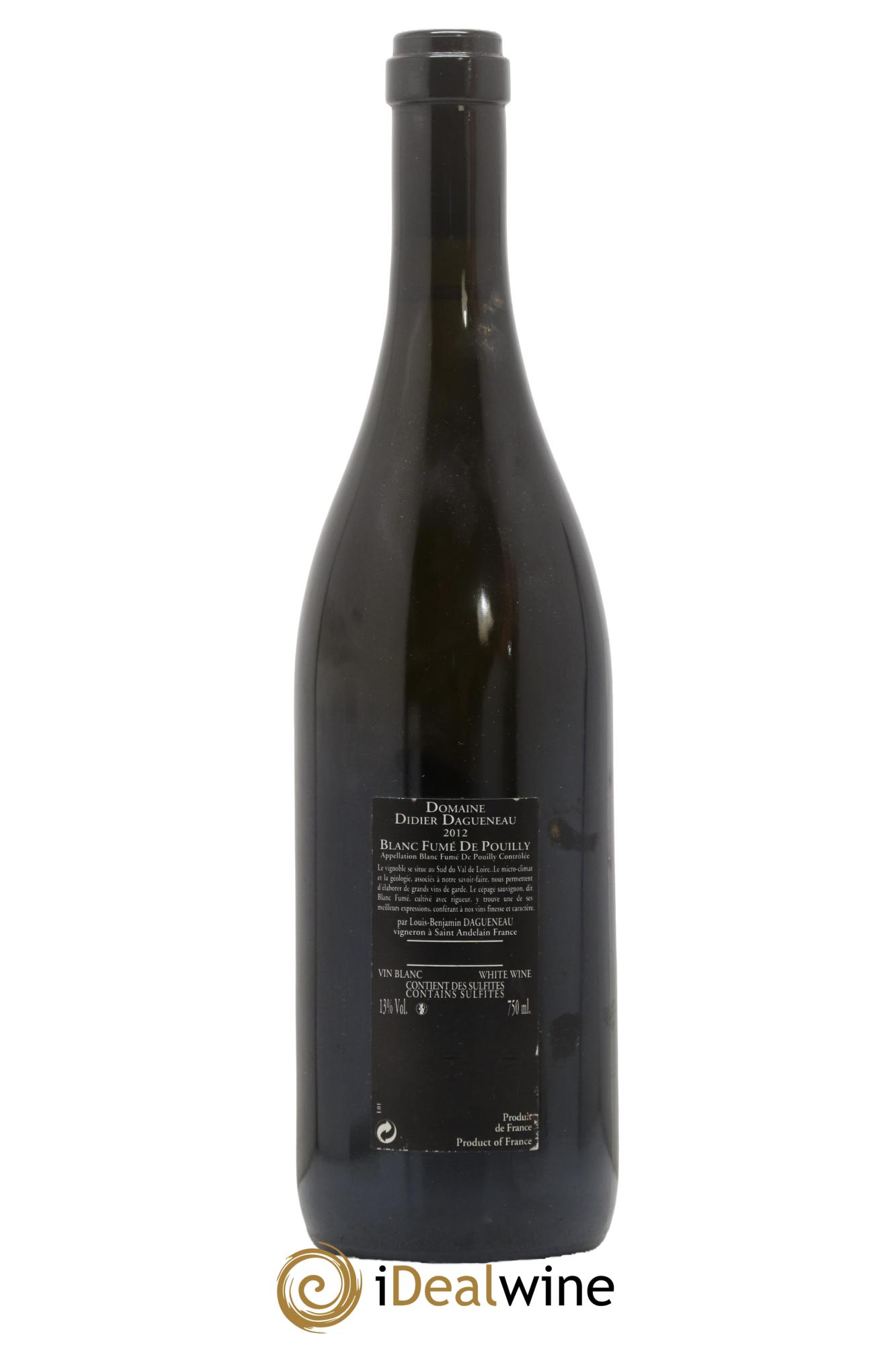 Vin de France (anciennement Pouilly-Fumé) Silex Dagueneau (Domaine Didier - Louis-Benjamin) 2012 - Lot de 1 bouteille - 1