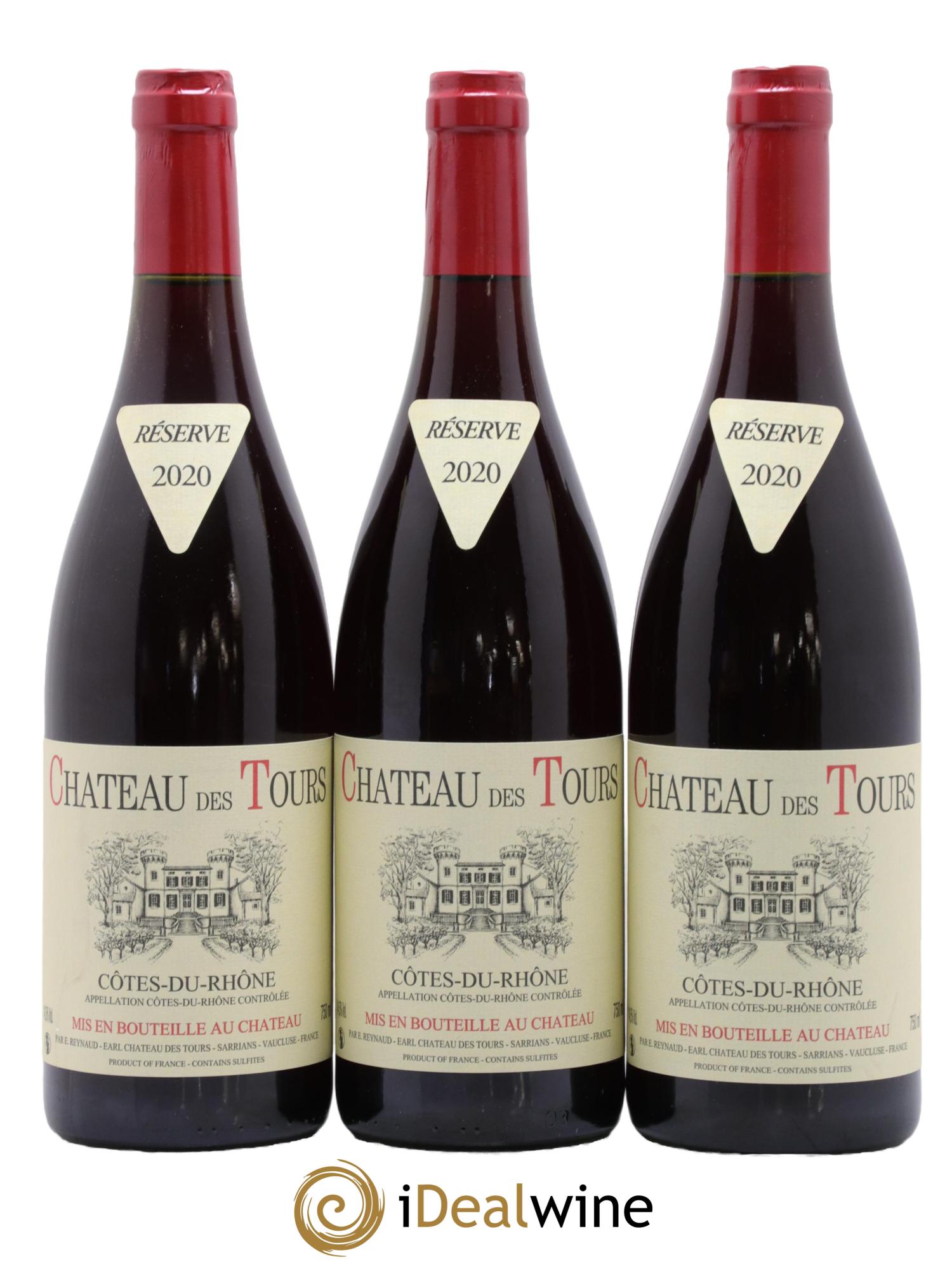Côtes-du-Rhône Château des Tours Emmanuel Reynaud 2020 - Lot de 3 bouteilles - 0