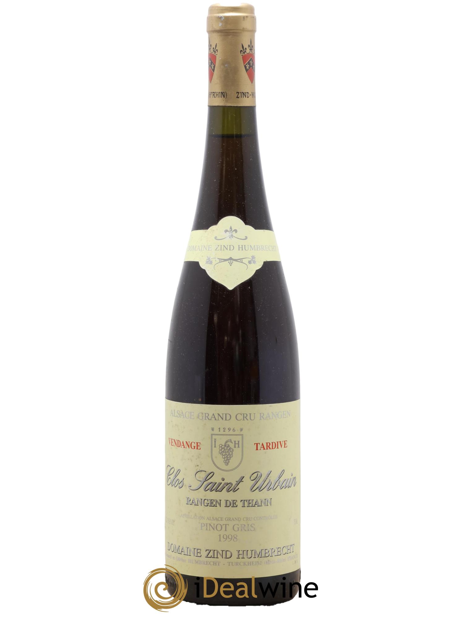Alsace Pinot Gris Rangen Vendanges Tardives Zind Humbrecht 1998 - Posten von 1 Flasche - 0