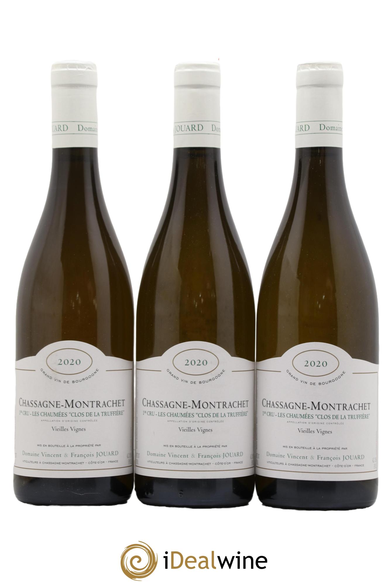 Chassagne-Montrachet 1er Cru Les Chaumees Clos de la Truffiere Vieilles Vignes Domaine Vincent et Francois Jouard 2020 - Lot de 3 bouteilles - 0