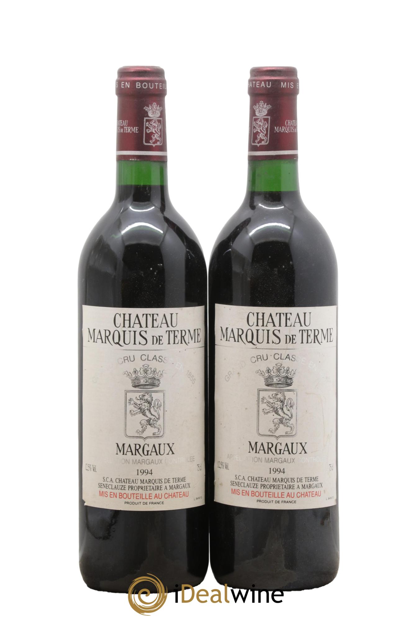 Château Marquis de Terme 4ème Grand Cru Classé 1994 - Lotto di 2 bottiglie - 0