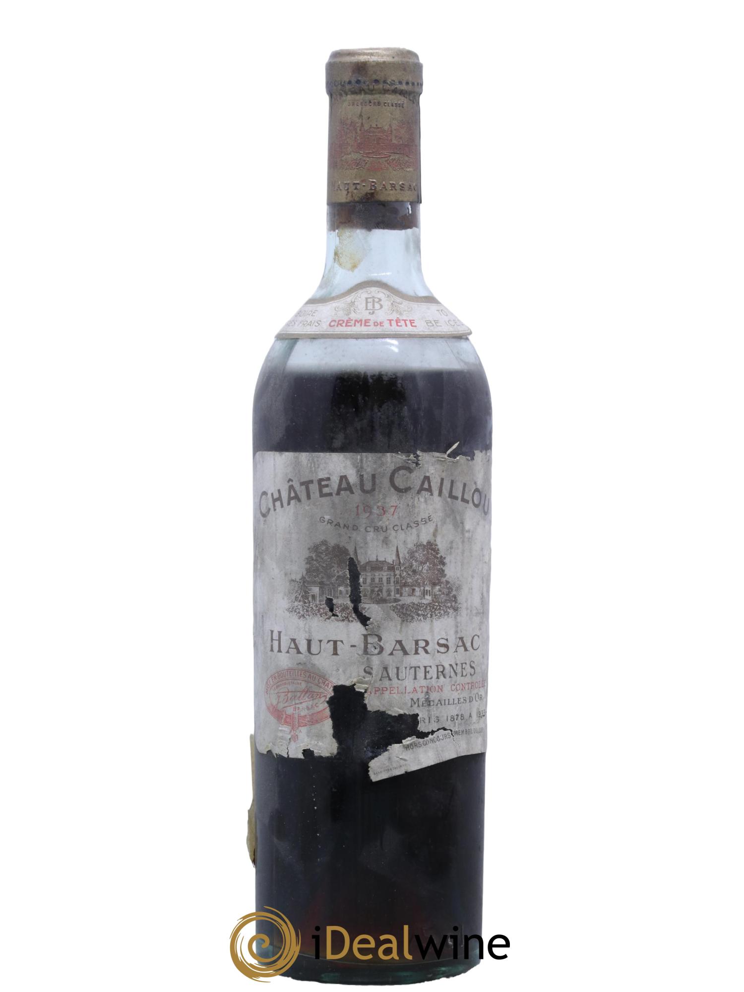 Château Caillou 2ème Grand Cru Classé Crème de Tête 1937 - Lotto di 1 bottiglia - 0