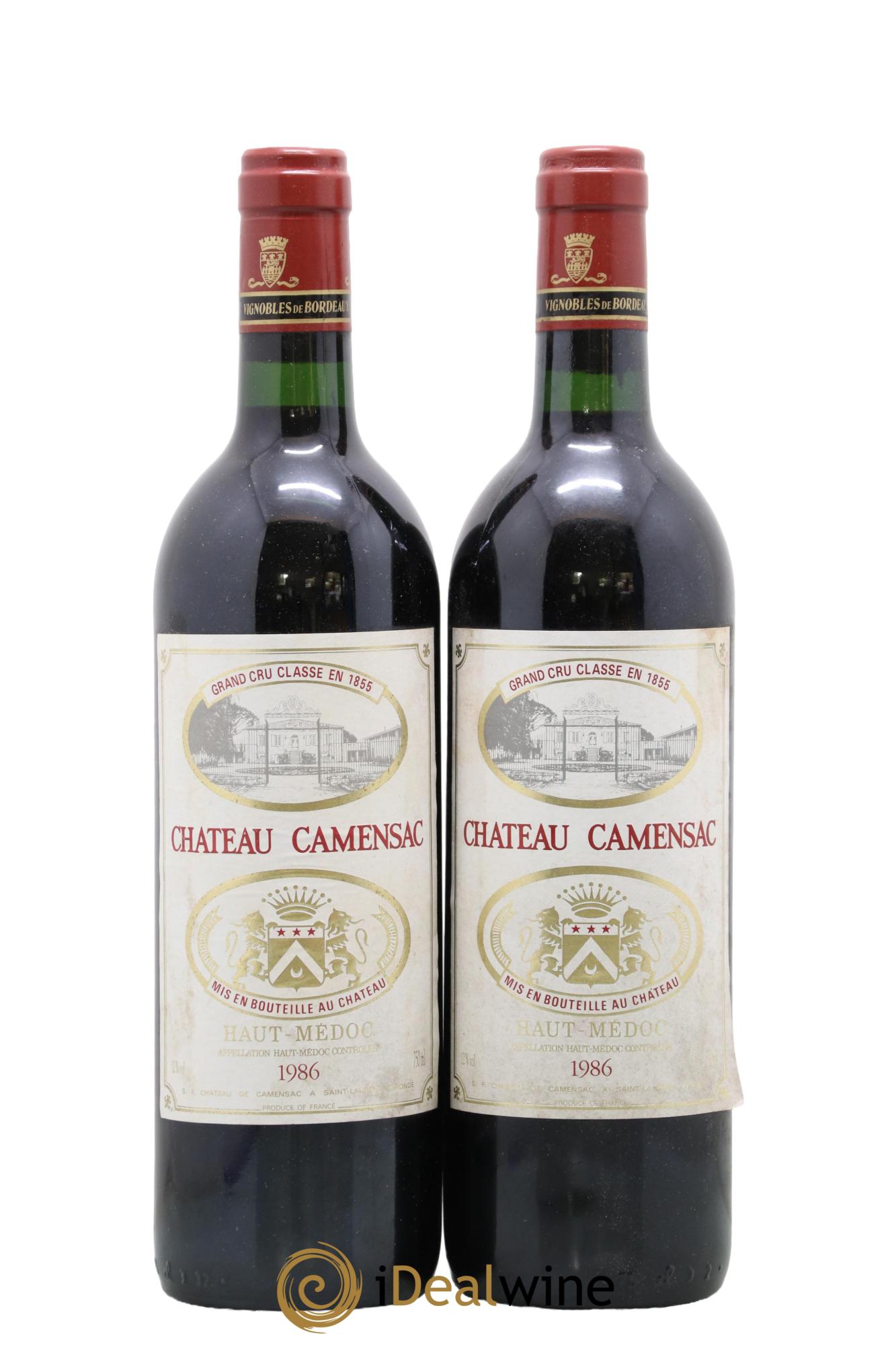 Château Camensac 5ème Grand Cru Classé 1986 - Lot de 2 bouteilles - 0