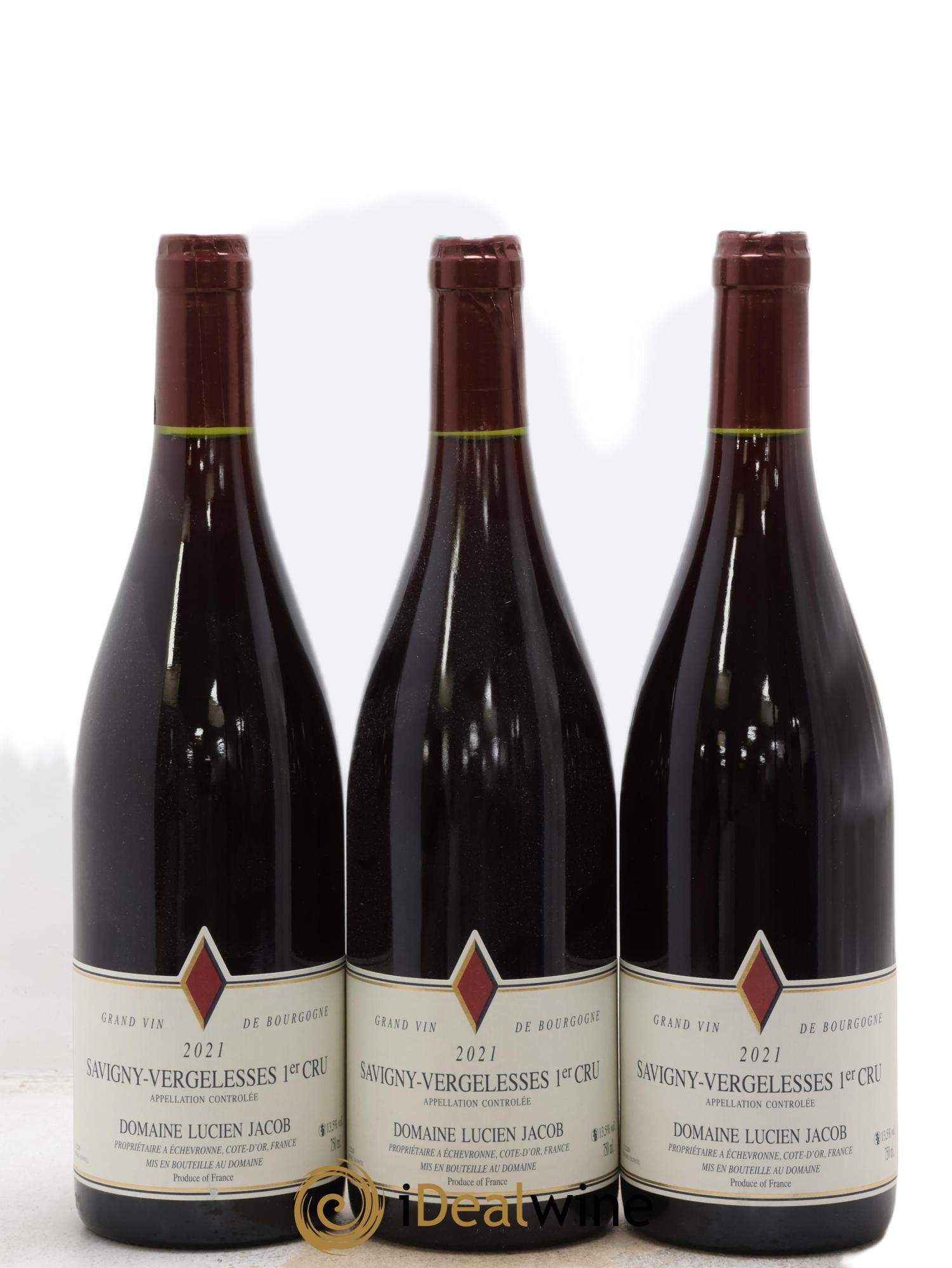 Savigny-lès-Beaune 1er Cru Les Vergelesses Lucien Jacob 2021 - Lot de 3 bouteilles - 0