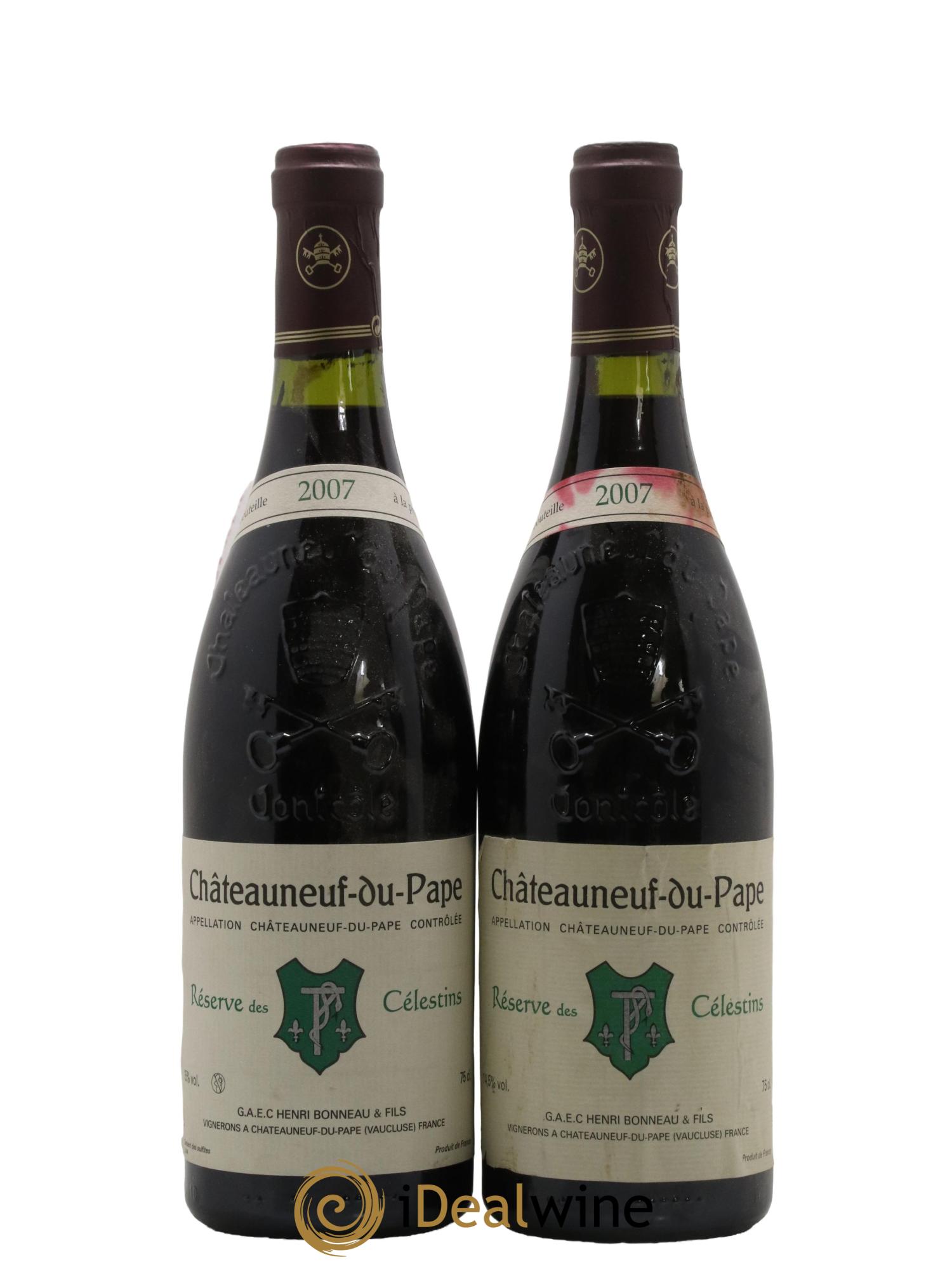 Châteauneuf-du-Pape Réserve des Célestins Henri Bonneau & Fils 2007 - Lot of 2 bottles - 0