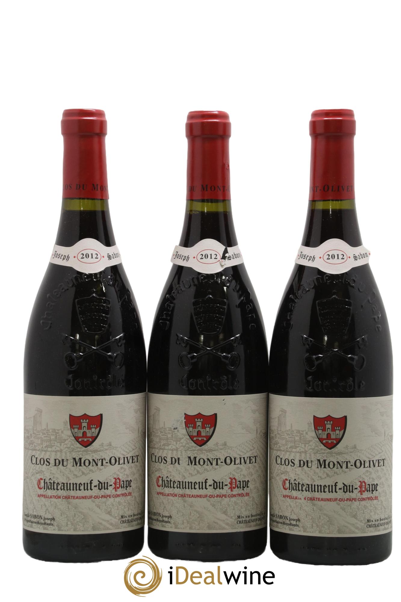 Châteauneuf-du-Pape Clos du Mont-Olivet 2012 - Lotto di 3 bottiglie - 0