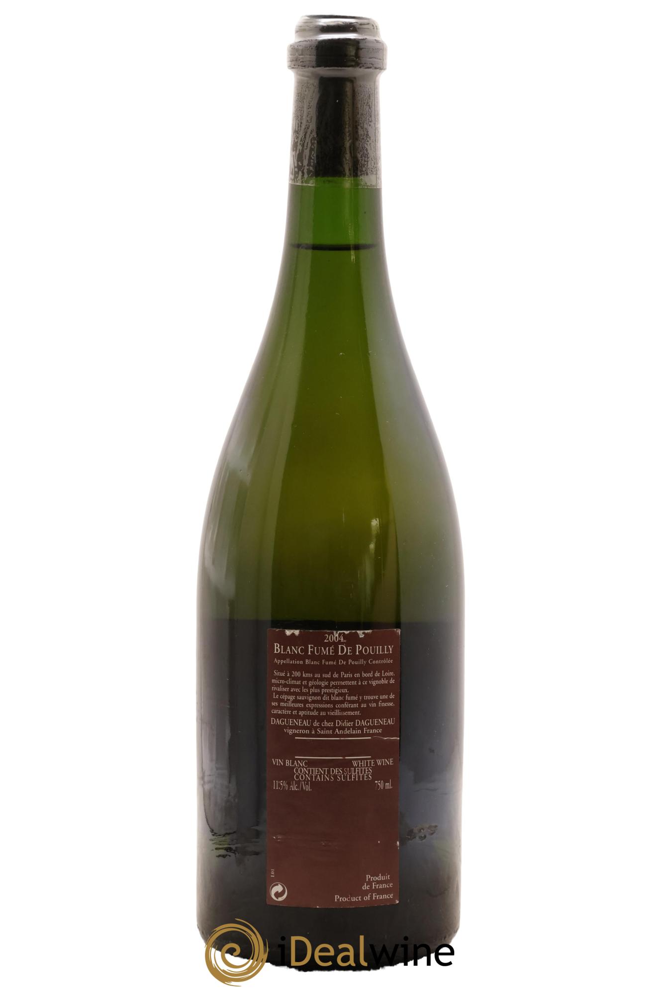 Vin de France (anciennement Pouilly-Fumé) Pur Sang Dagueneau (Domaine Didier - Louis-Benjamin) 2004 - Lot de 1 bouteille - 1