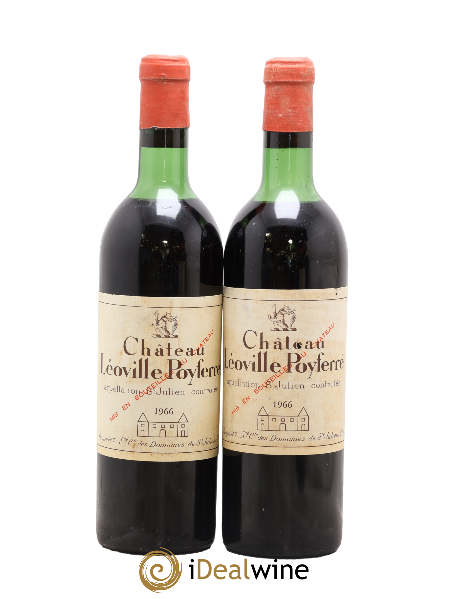 Château Léoville Poyferré 2ème Grand Cru Classé 1966 - Lot de 2 bouteilles - 0