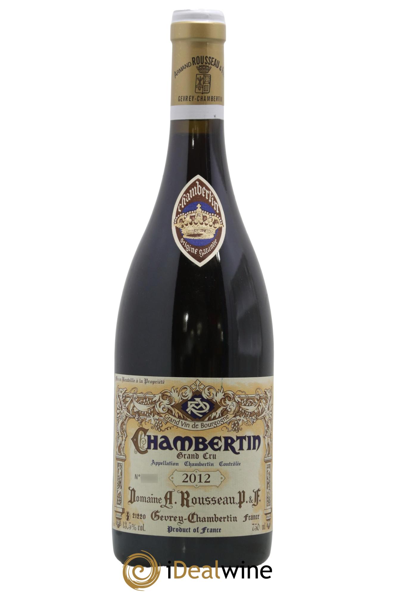 Chambertin Grand Cru Armand Rousseau (Domaine) 2012 - Lot de 1 bouteille - 0