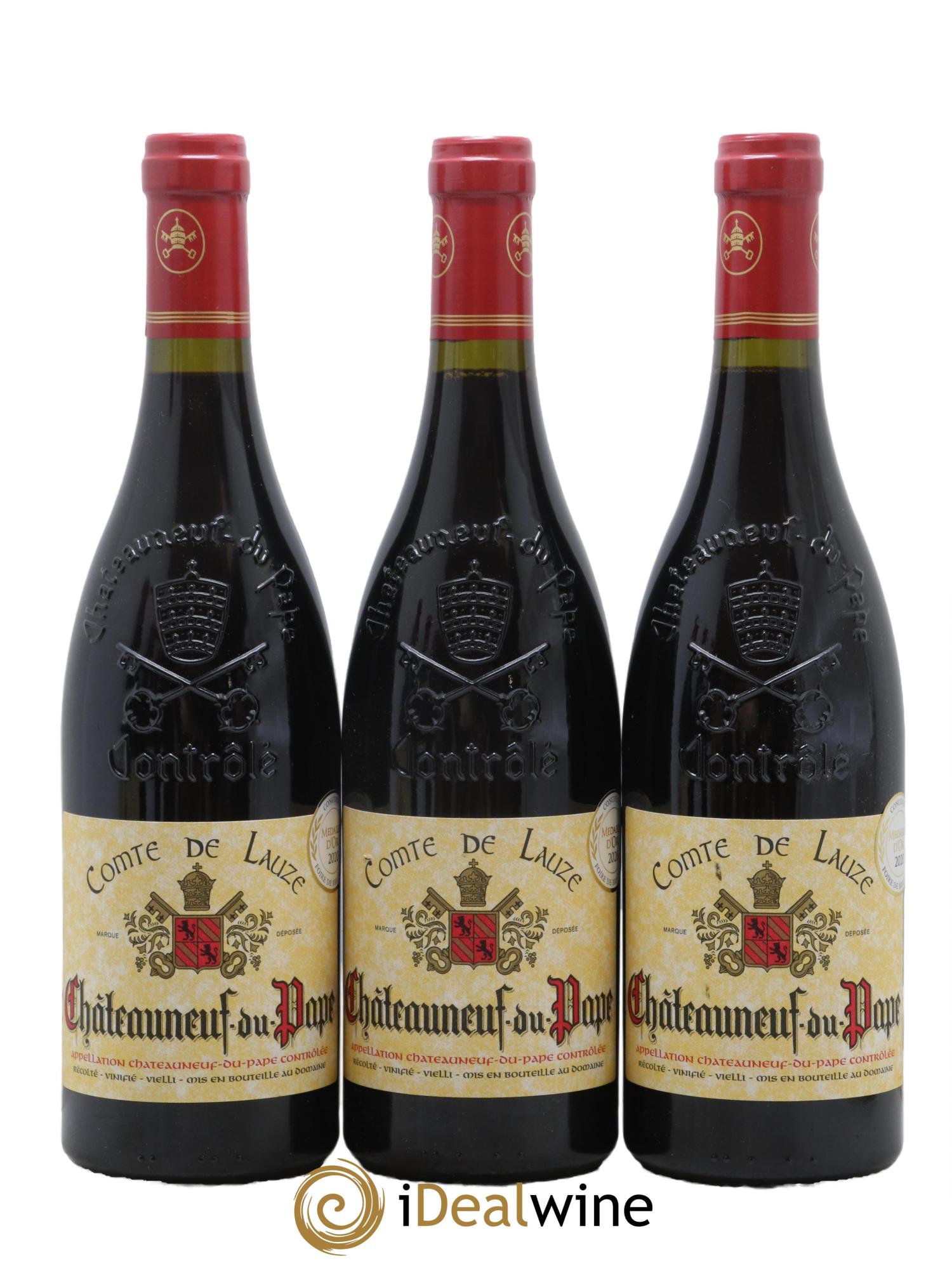 Châteauneuf-du-Pape Domaine Comte de Lauze 2018 - Lot de 3 bouteilles - 0