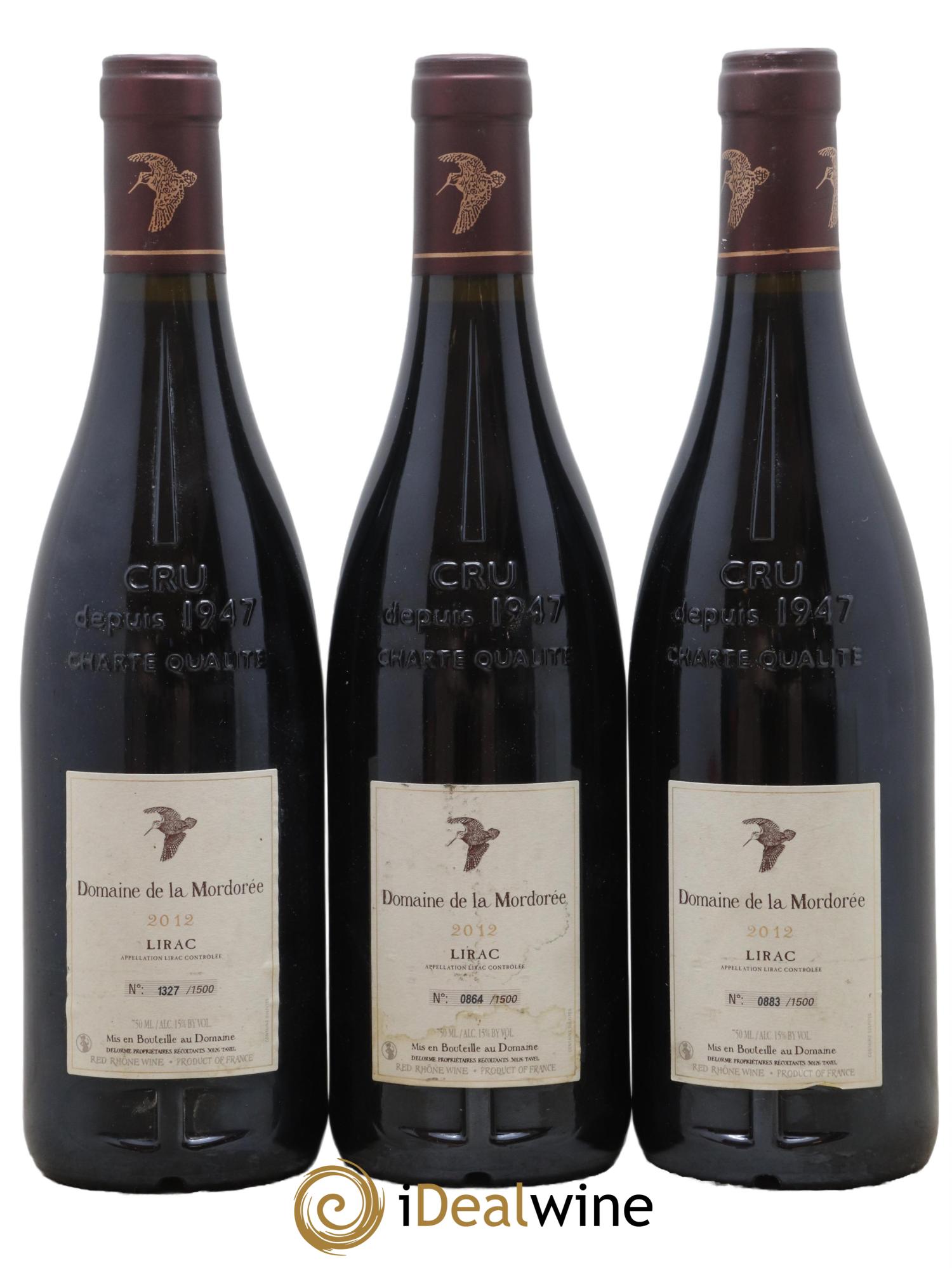 Lirac La Plume du Peintre La Mordorée (Domaine de) 2012 - Lot de 3 bouteilles - 1