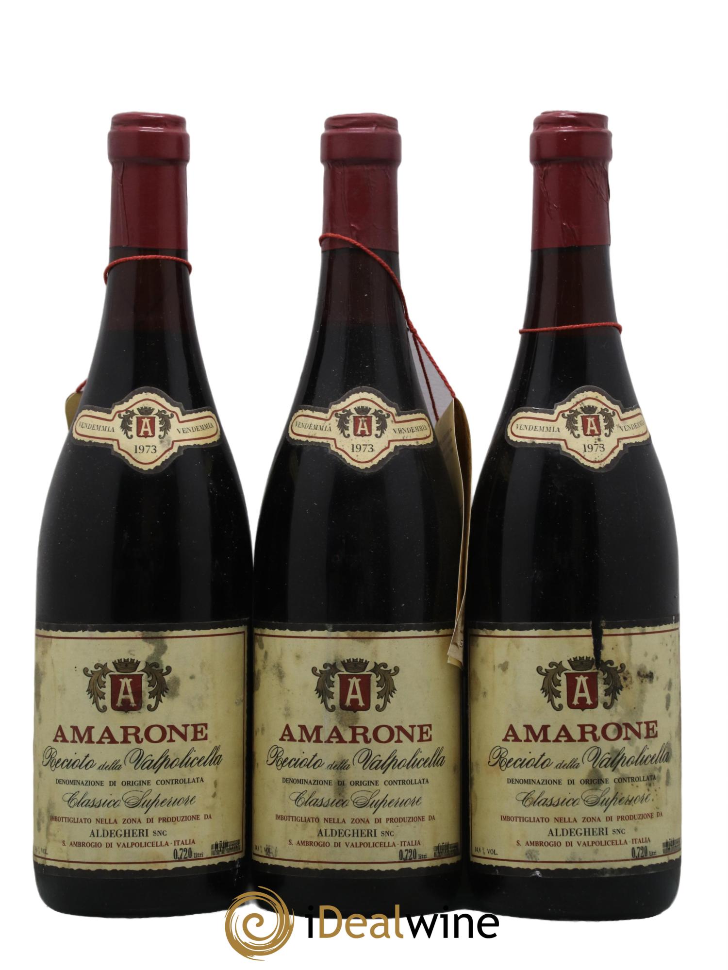 Amarone della Valpolicella DOC Recioto Aldegheri 1973 - Lot de 3 bouteilles - 0