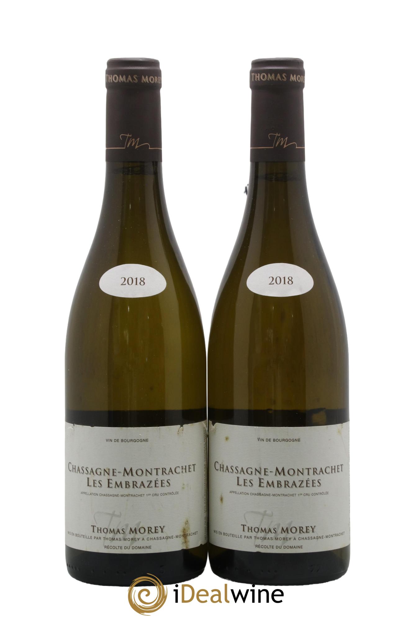 Chassagne-Montrachet 1er Cru Les Embrazées Thomas Morey 2018 - Lot de 2 bouteilles - 0