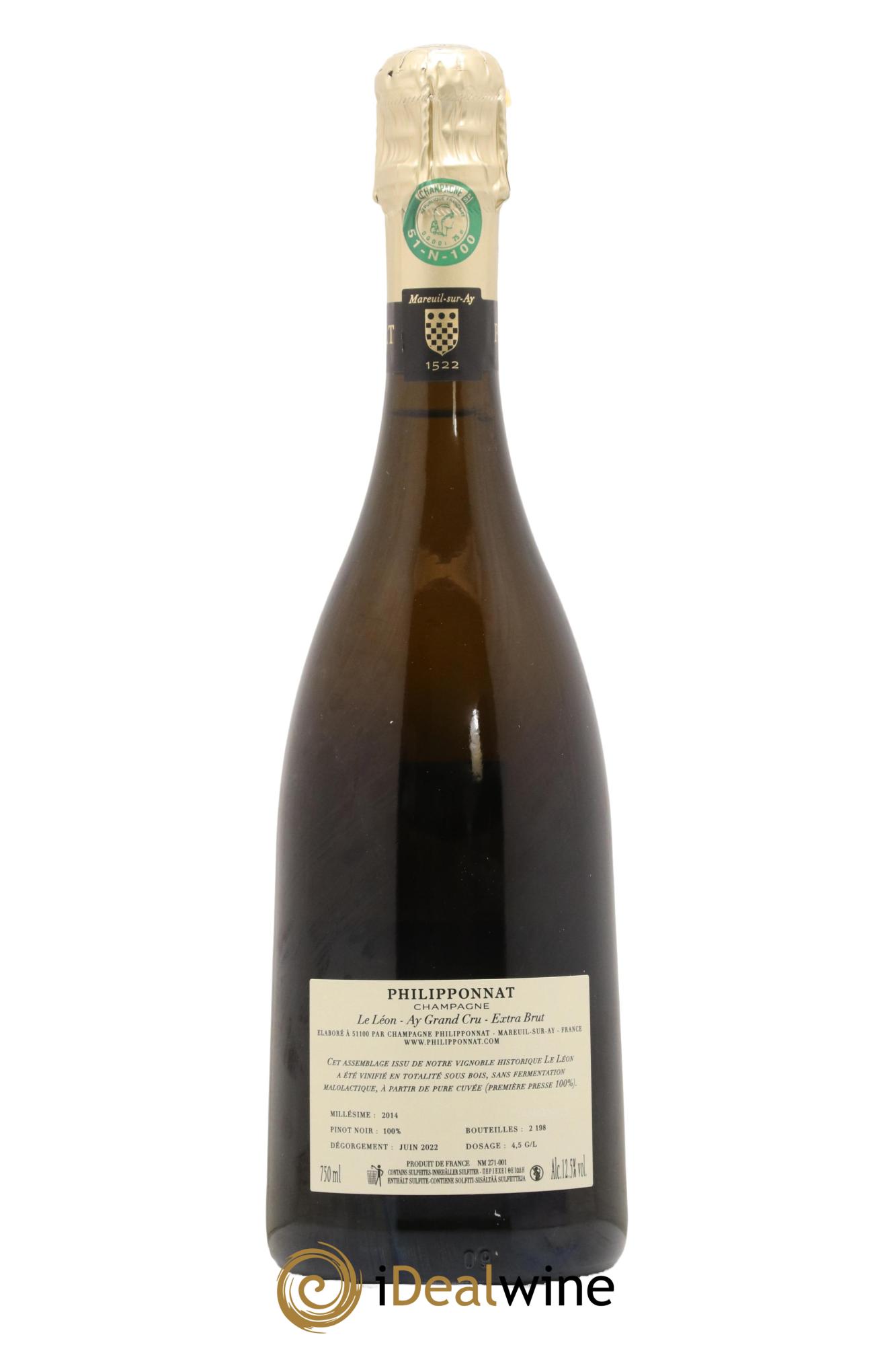 Le Léon Grand Cru Extra-Brut Philipponnat Grand Cru Extra Brut Le Leon Philipponnat 2014 - Lot of 1 bottle - 2