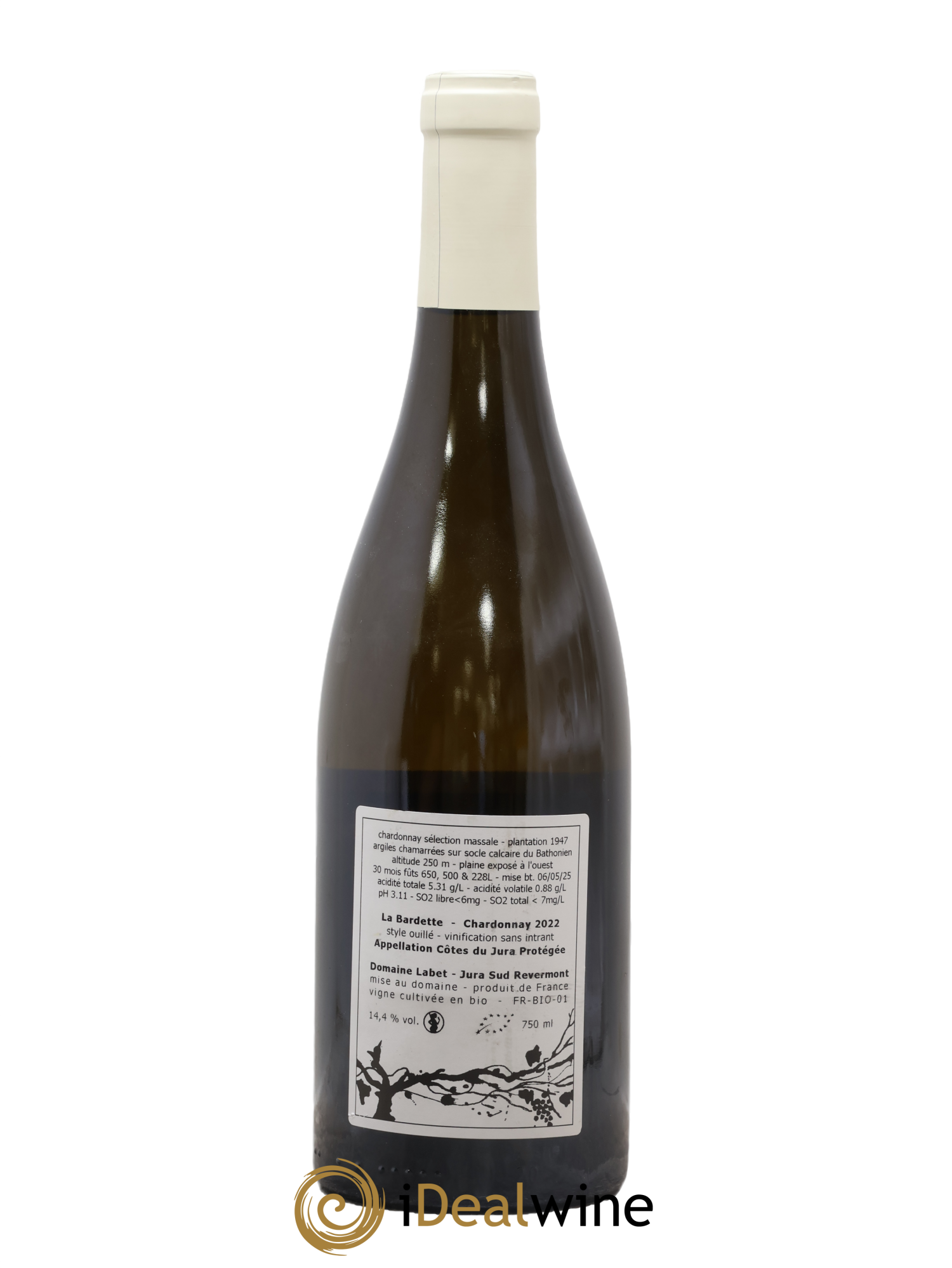 Côtes du Jura Chardonnay La Bardette Romain - Julien - Charline Labet 2022 - Lotto di 1 bottiglia - 1