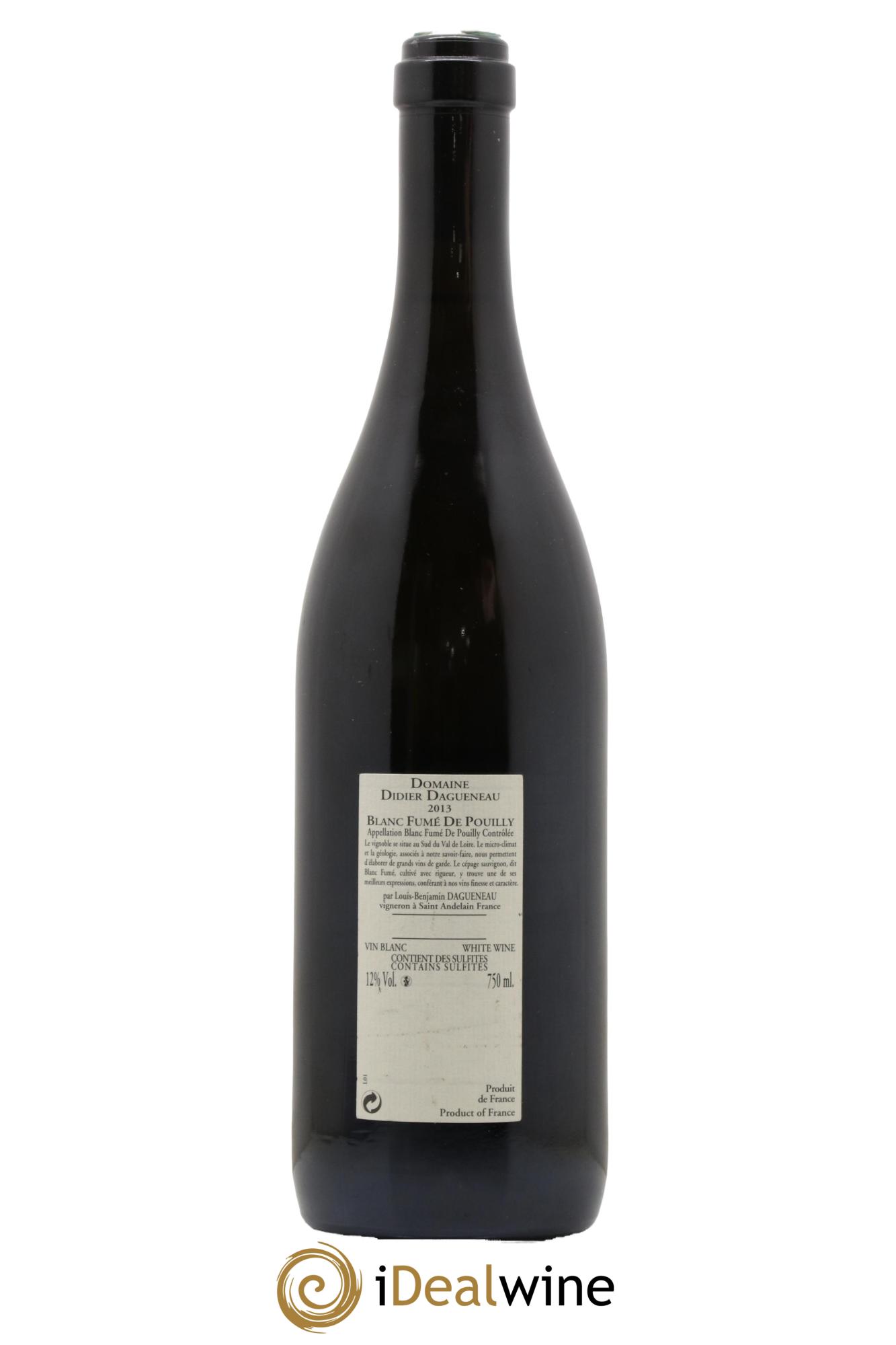 Pouilly-Fumé Blanc Fumé de Pouilly Dagueneau (Domaine Didier - Louis-Benjamin) 2013 - Posten von 1 Flasche - 1