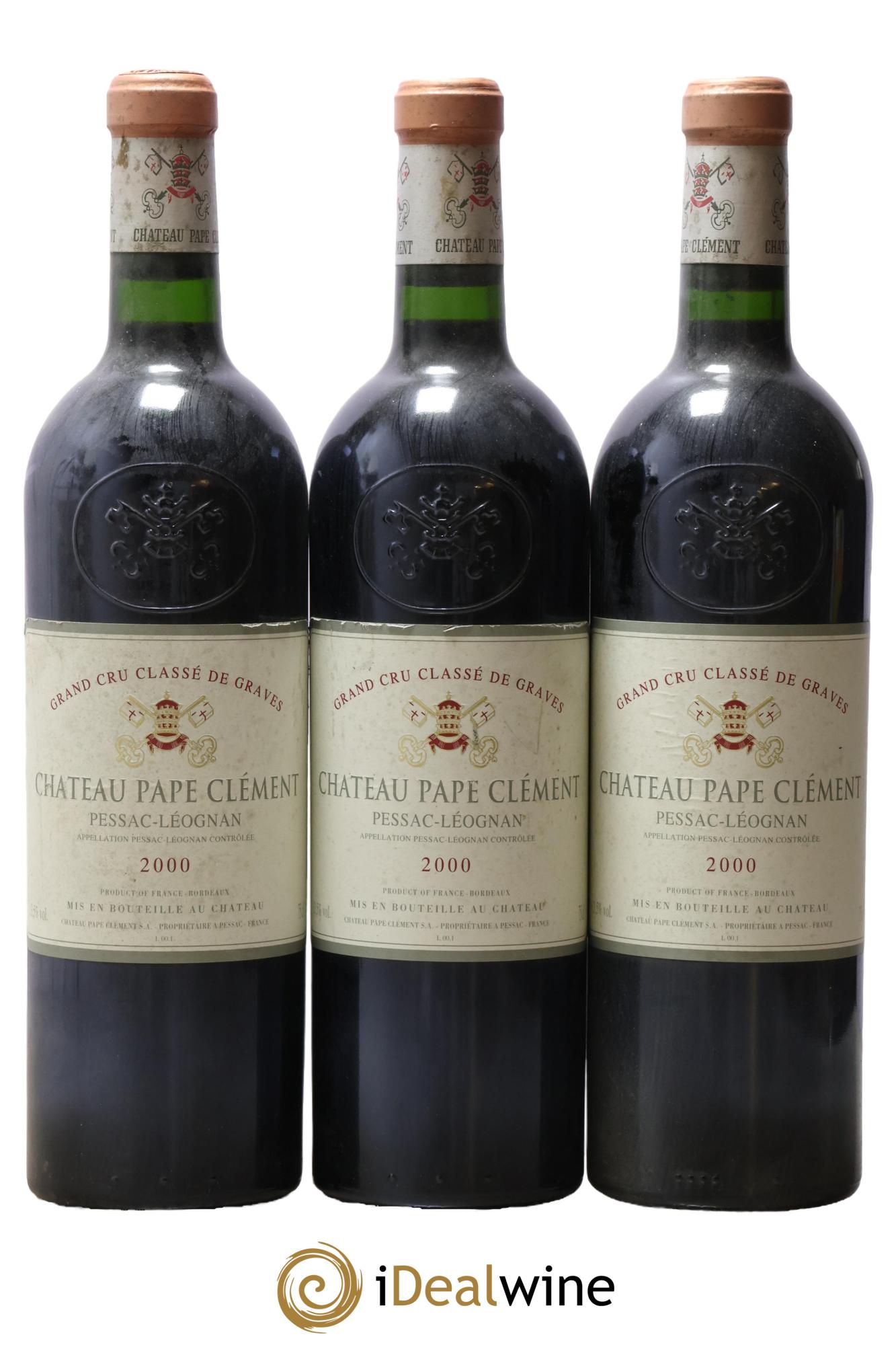 Château Pape Clément Cru Classé de Graves 2000 - Lot de 3 bouteilles - 0