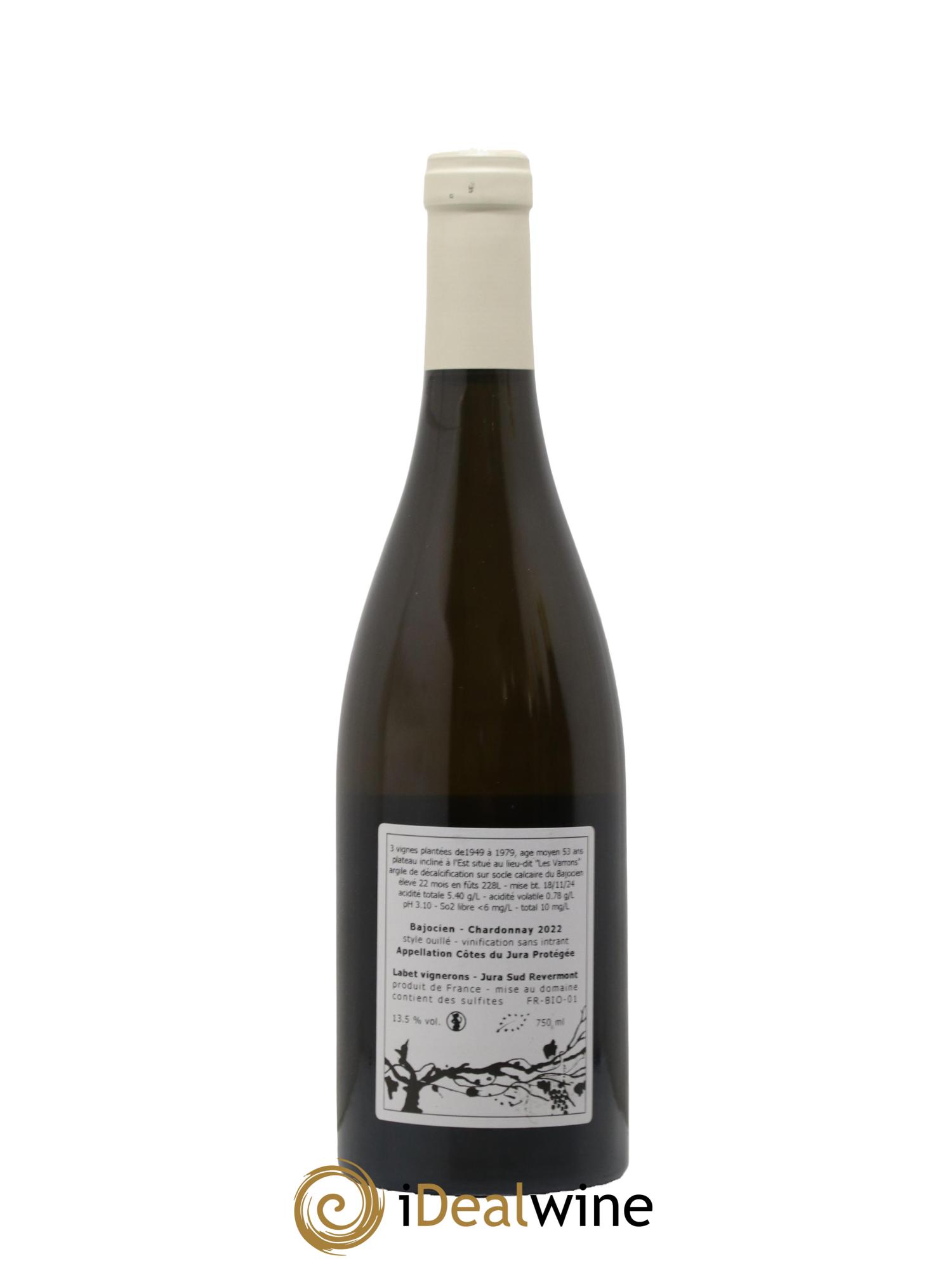 Côtes du Jura Chardonnay Bajocien Romain - Julien - Charline Labet 2022 - Lot de 1 bouteille - 1