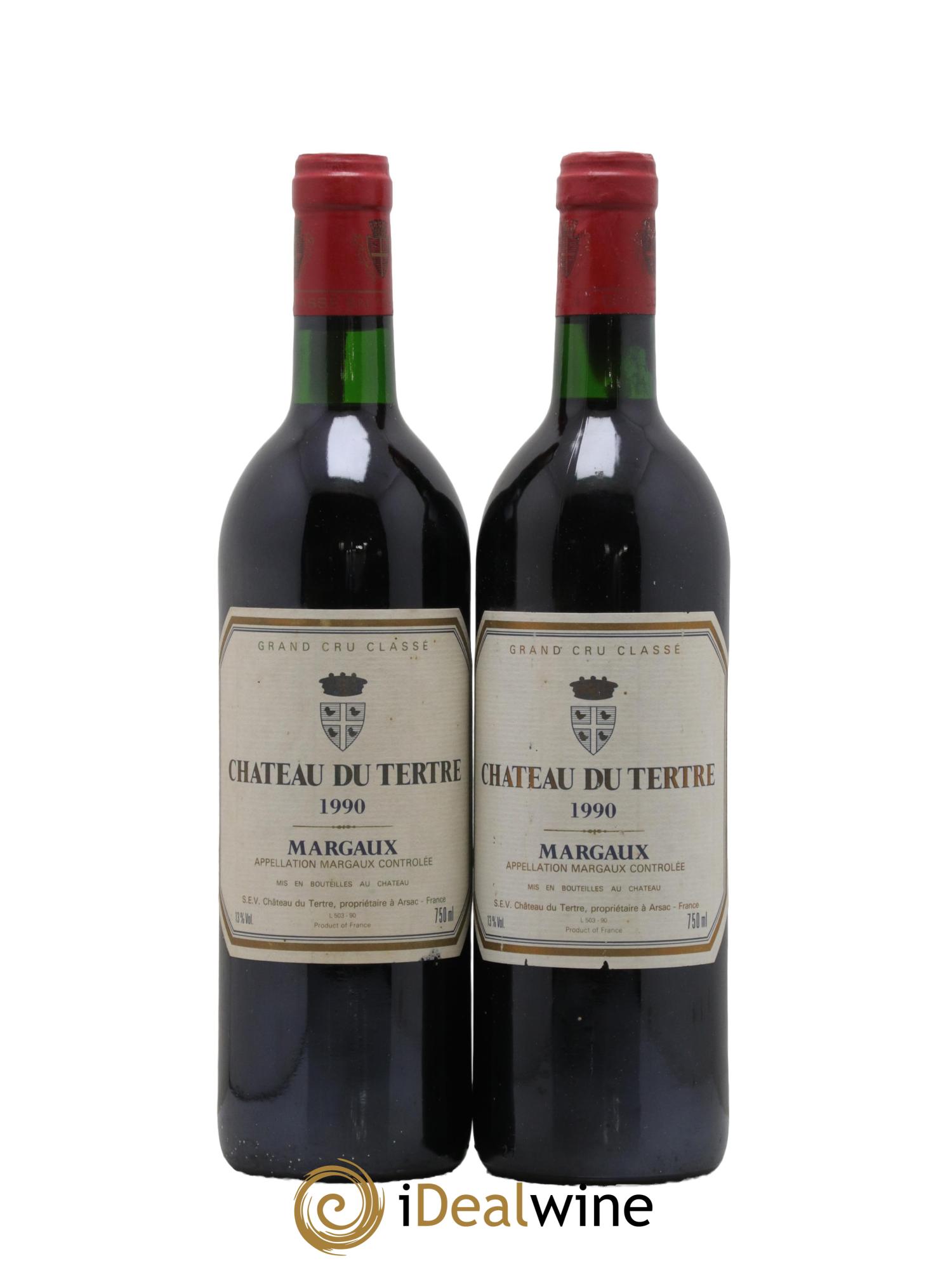 Château du Tertre 5ème Grand Cru Classé 1990 - Lot de 2 bouteilles - 0