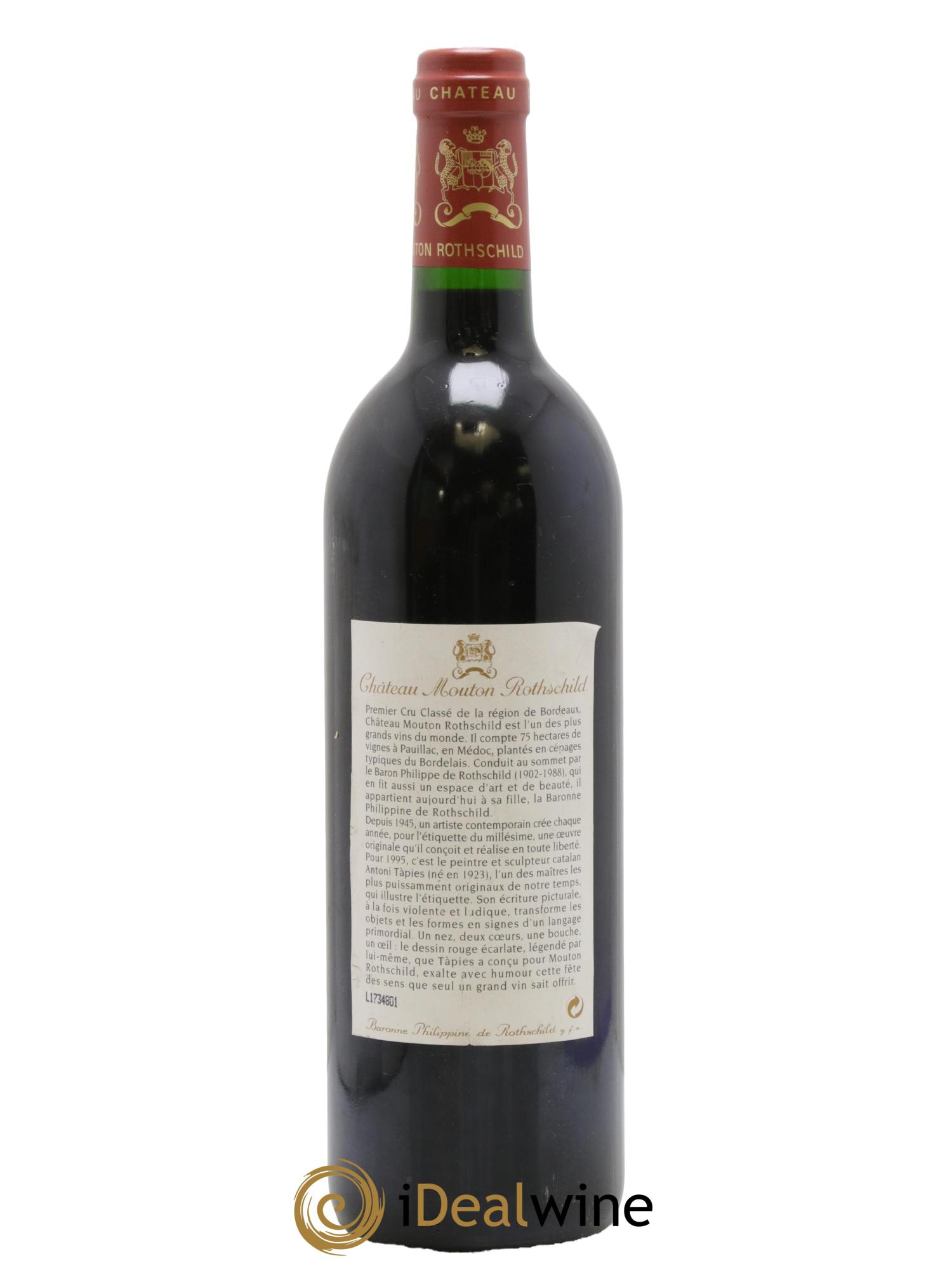 Château Mouton Rothschild 1er Grand Cru Classé 1995 - Lot de 1 bouteille - 1