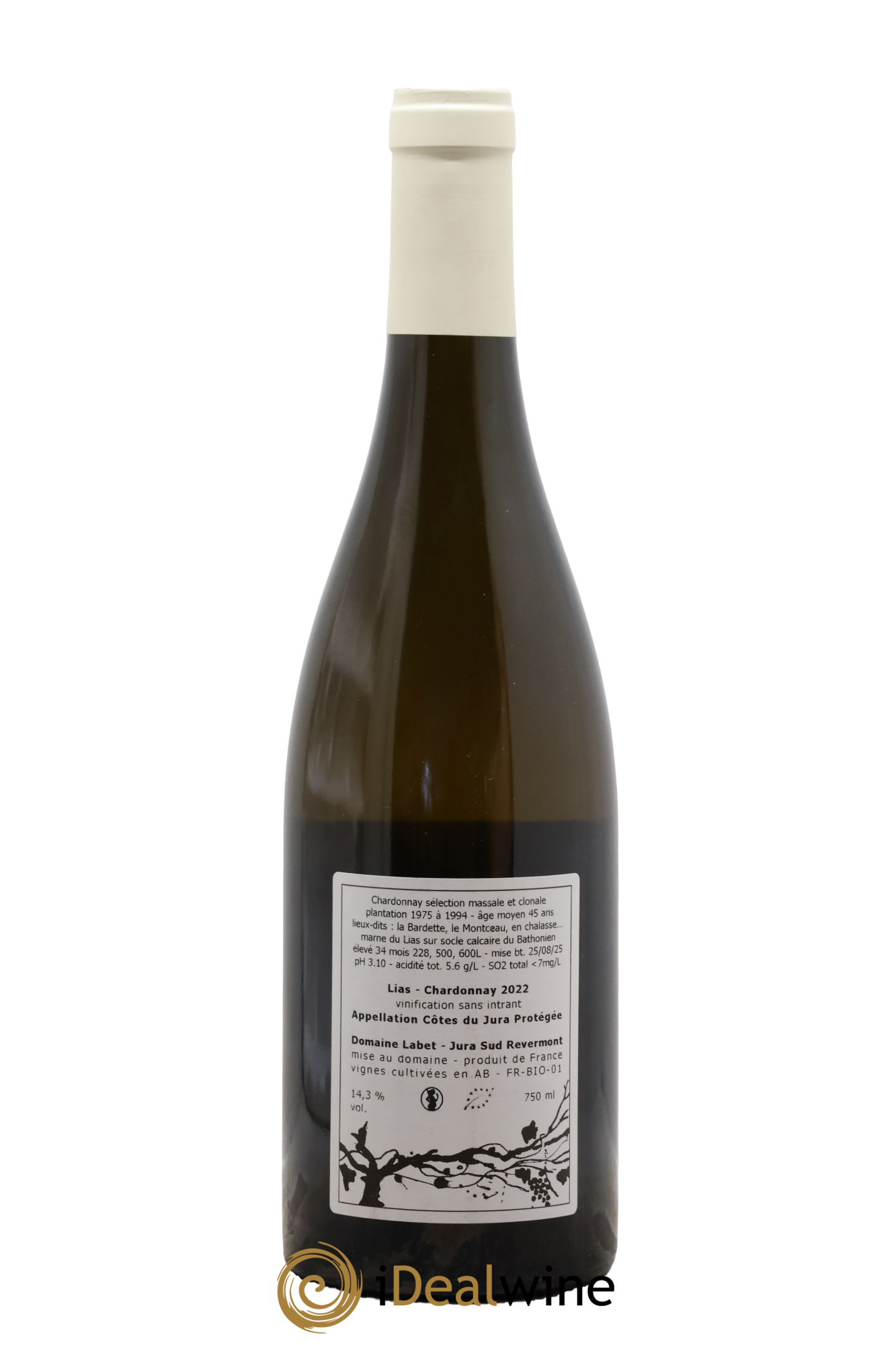 Côtes du Jura Chardonnay Lias Romain - Julien - Charline Labet 2022 - Posten von 1 Flasche - 1