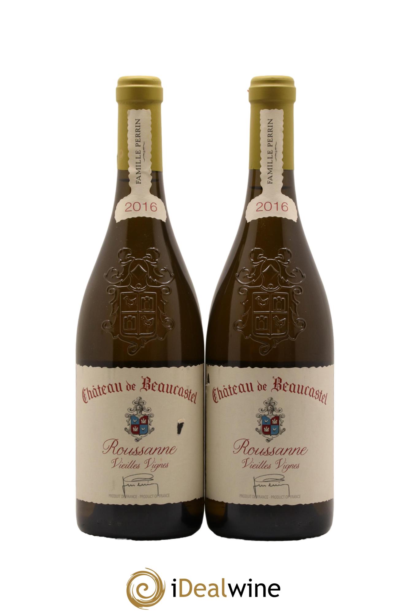 Châteauneuf-du-Pape Château de Beaucastel Vieilles vignes Roussanne Famille Perrin 2016 - Lot de 2 bouteilles - 0