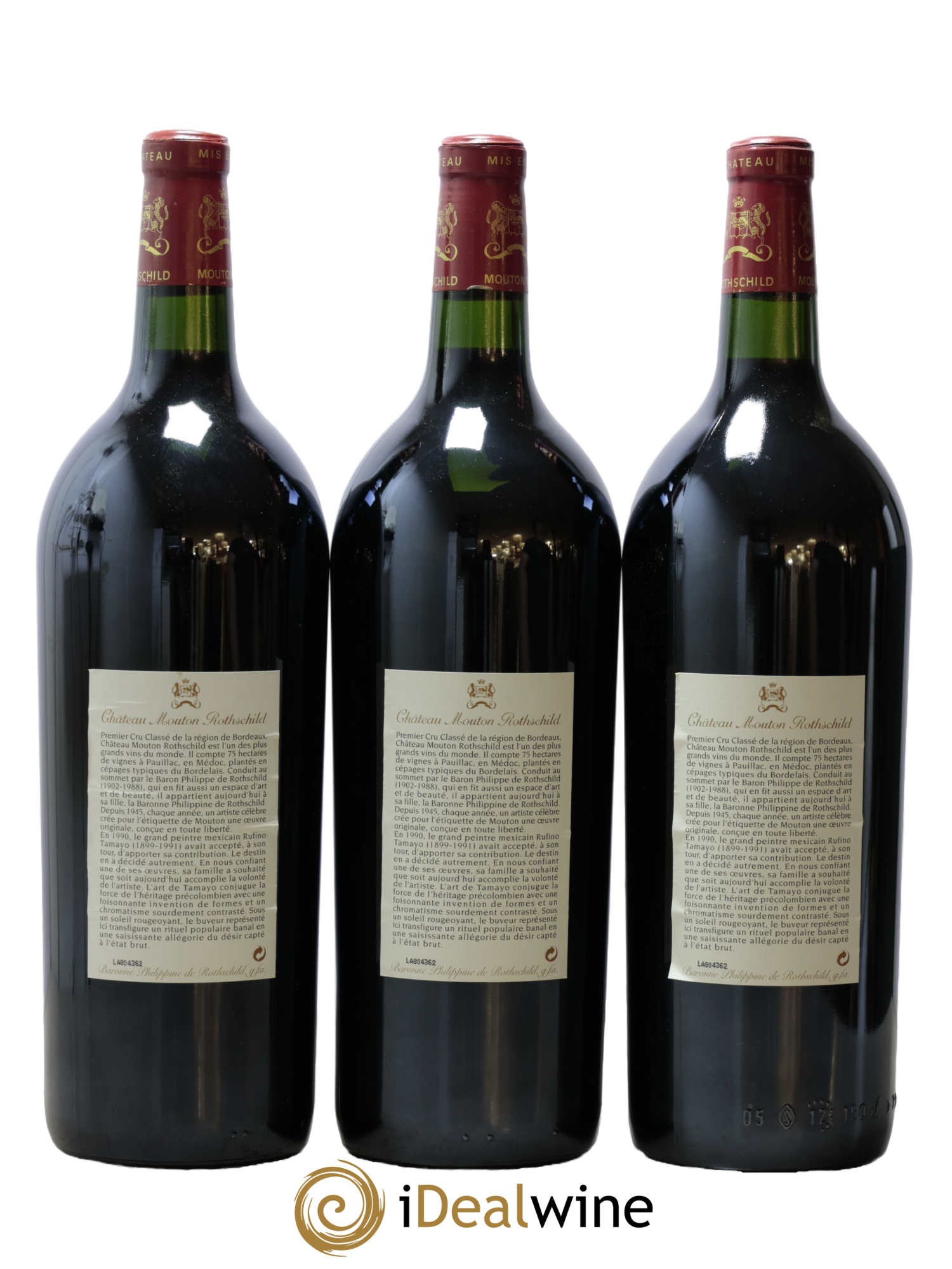 Château Mouton Rothschild 1er Grand Cru Classé 1998 - Lot de 3 magnums - 1