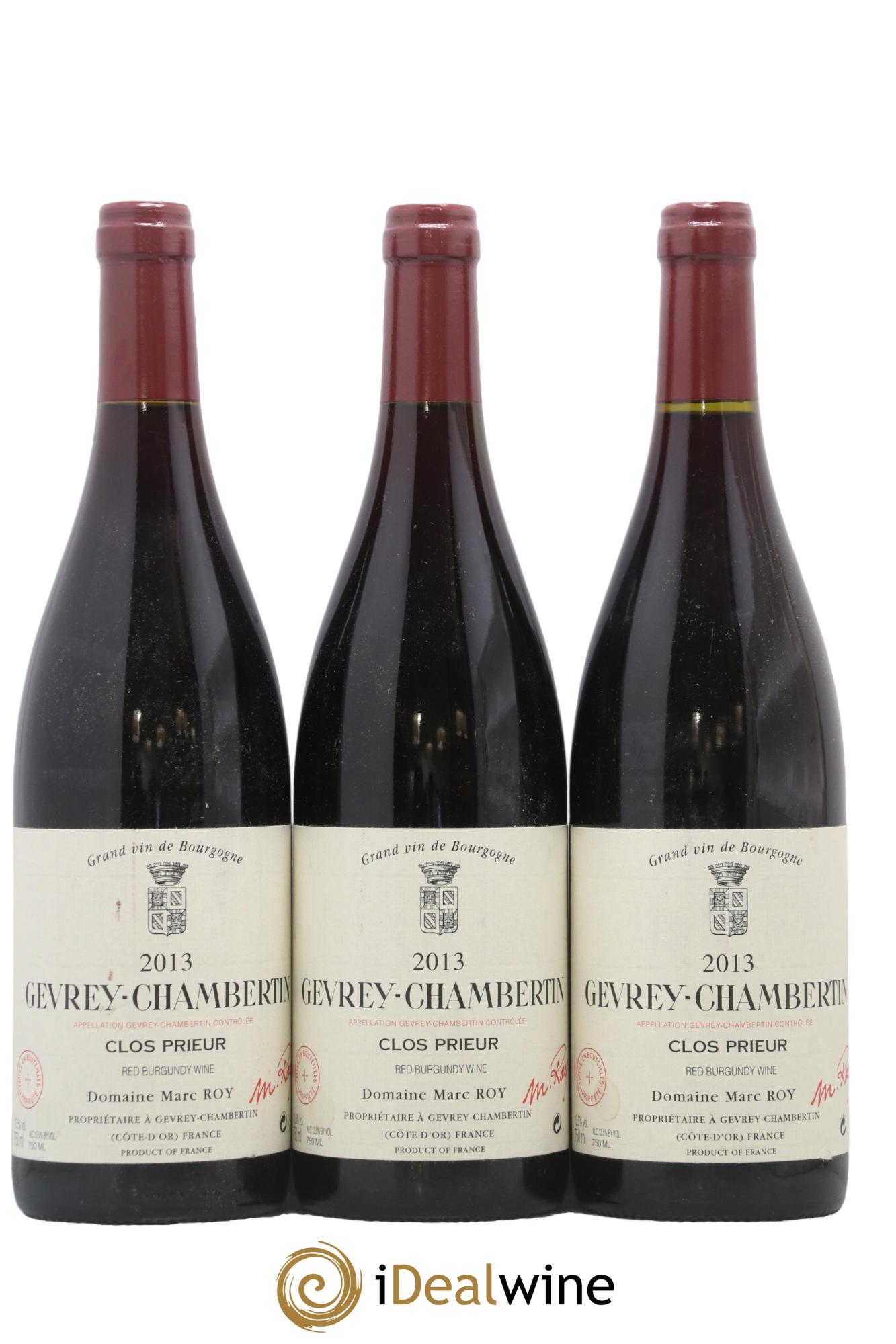 Gevrey-Chambertin Clos Prieur Marc Roy 2013 - Lotto di 3 bottiglie - 0