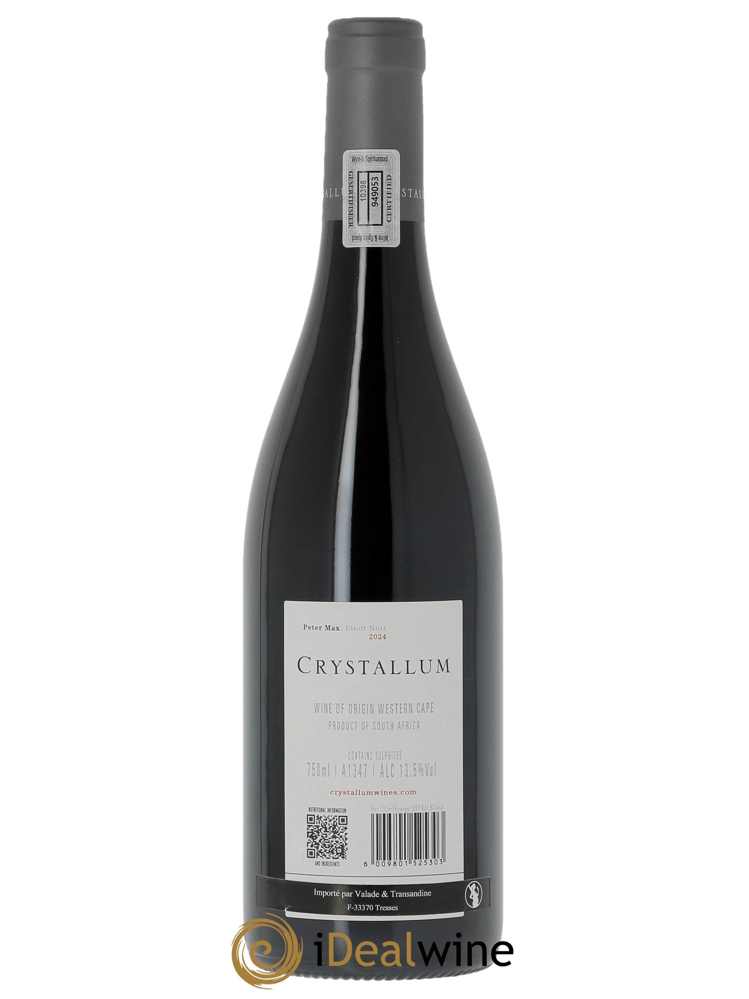 WO Western Cape Crystallum Peter Max Pinot Noir  2024 - Lot de 1 bouteille - 1