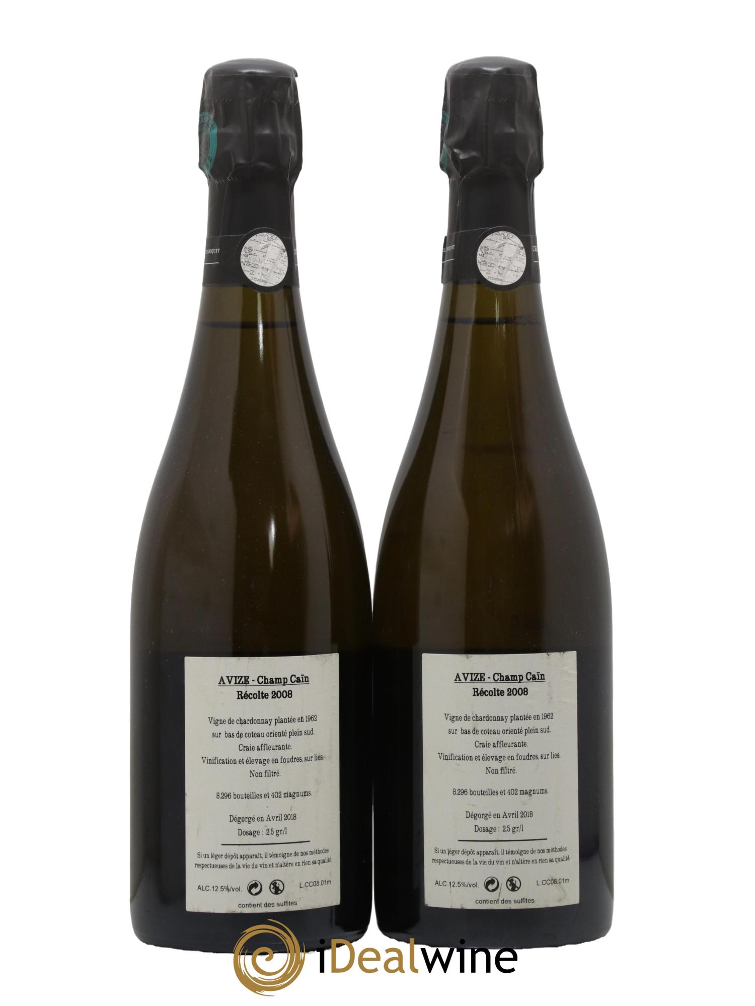 Avize Champ Caïn Extra-Brut Jacquesson 2008 - Lotto di 2 bottiglie - 1
