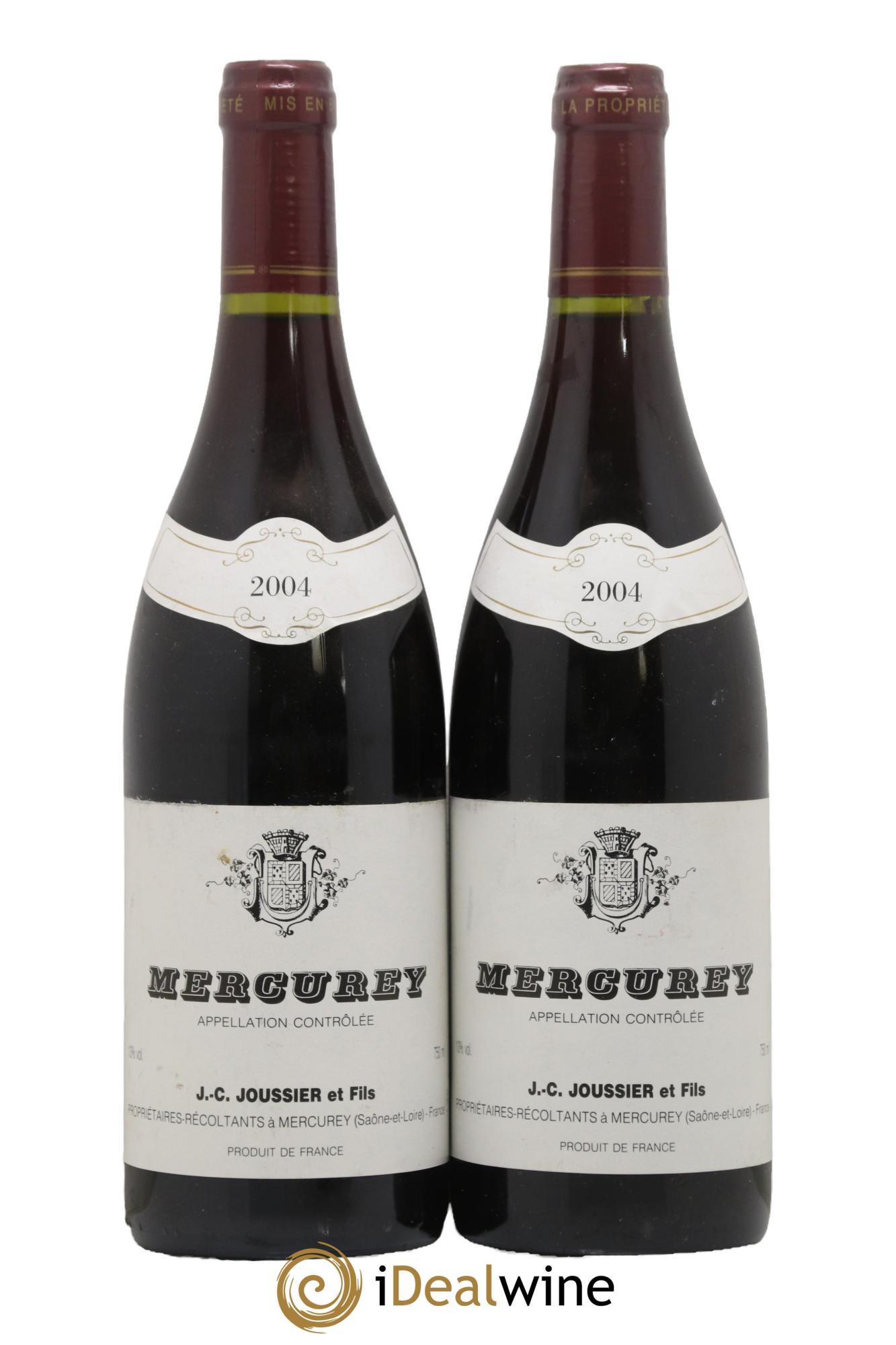 Mercurey J C Joussier Et Fils 2004 - Lot de 2 bouteilles - 0