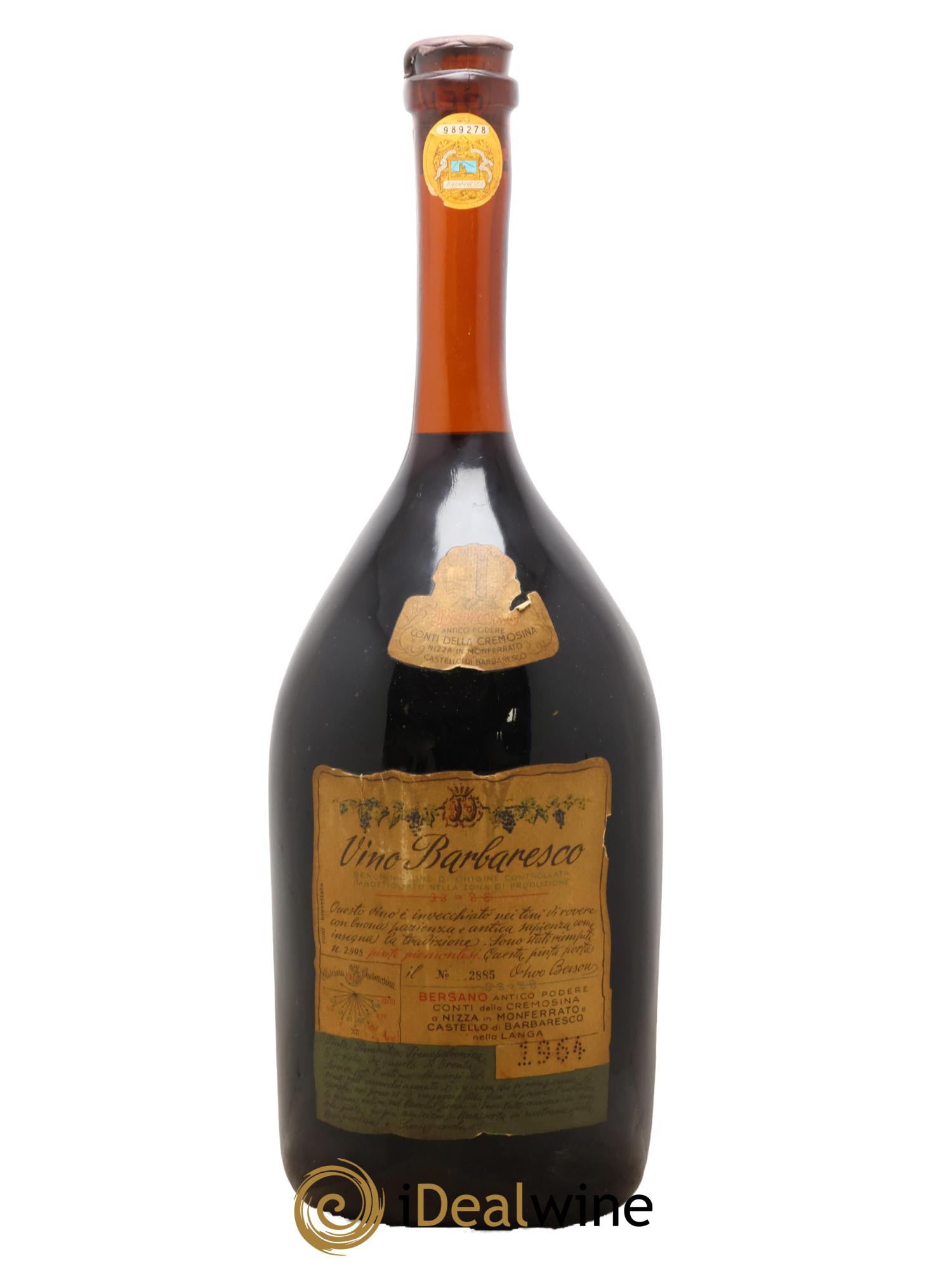 Barbaresco DOCG Conti della Cremosina Bersano 1964 - Lot of 1 double magnum - 0