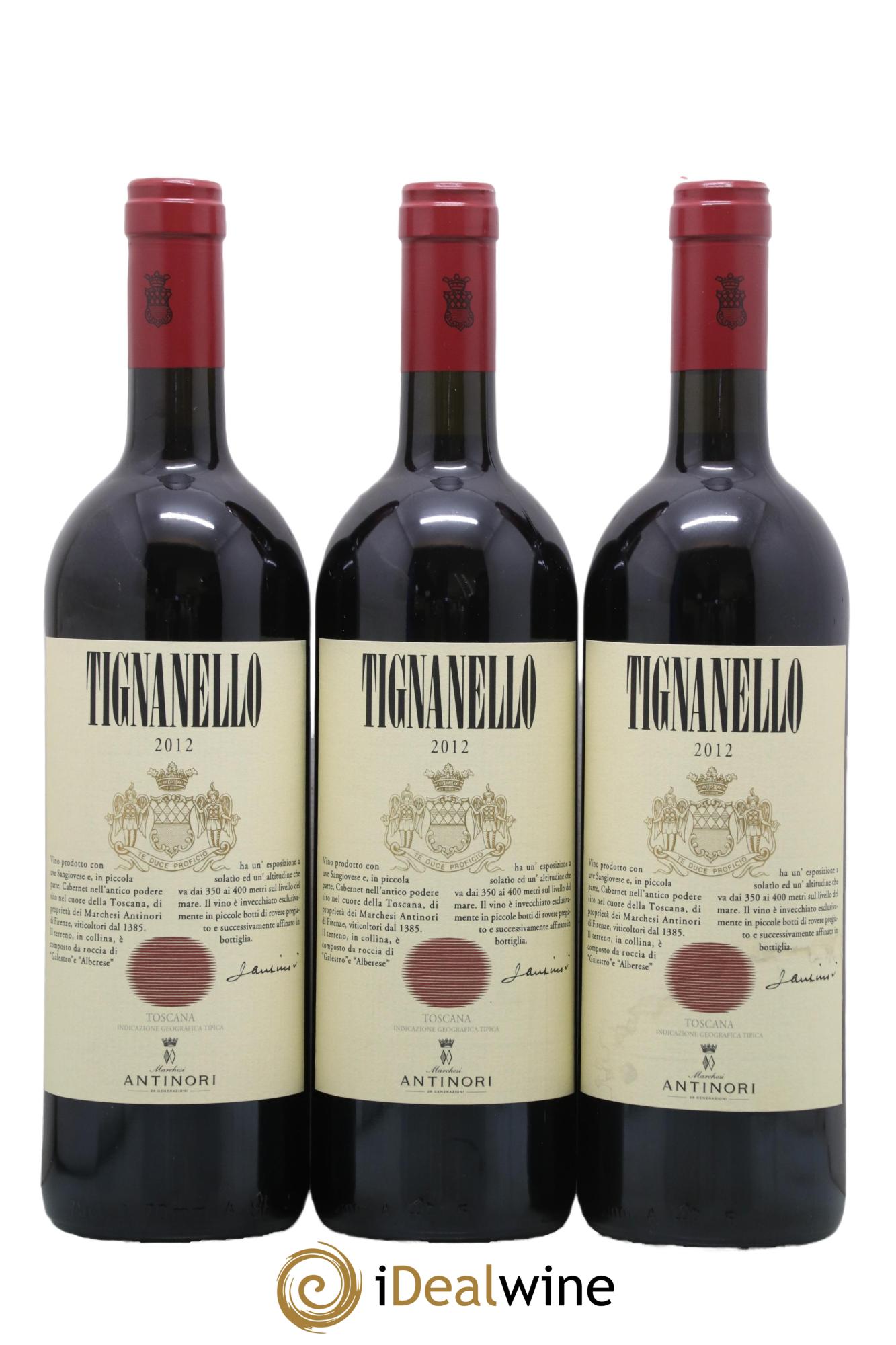 Toscana IGT Tignanello Tenuta Tignanello - Marchesi Antinori 2012 - Lot of 3 bottles - 0