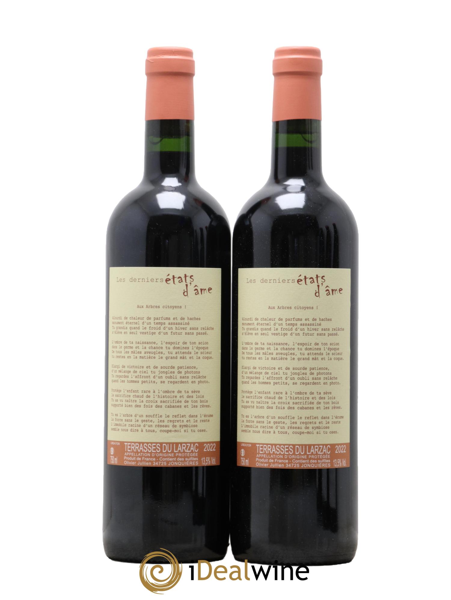 Terrasses du Larzac Mas Jullien Les Etats d'Ame du Mas Jullien Olivier Jullien 2022 - Lot de 2 bouteilles - 0