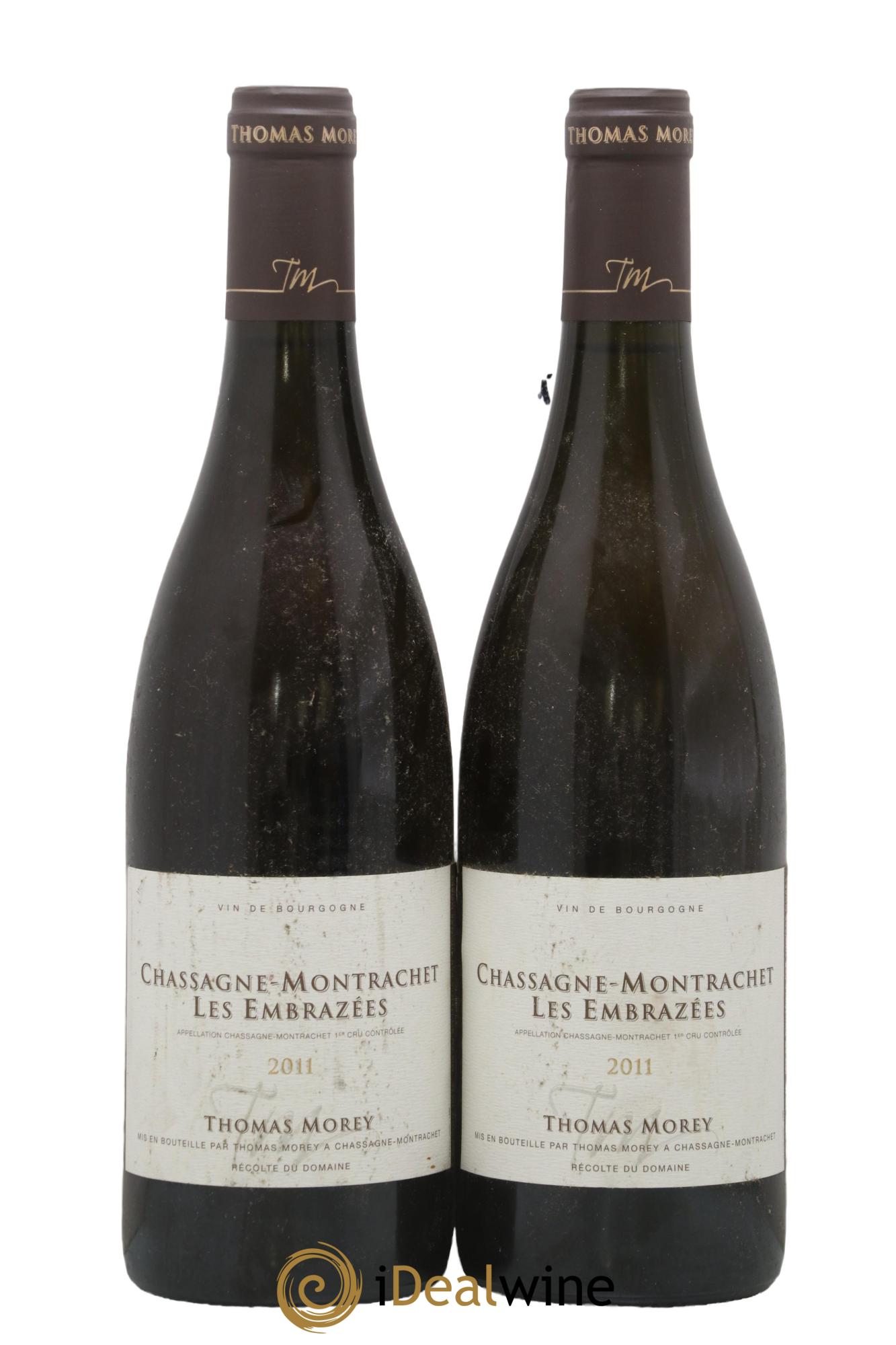 Chassagne-Montrachet 1er Cru Les Embrazées Thomas Morey 2011 - Lot of 2 bottles - 0