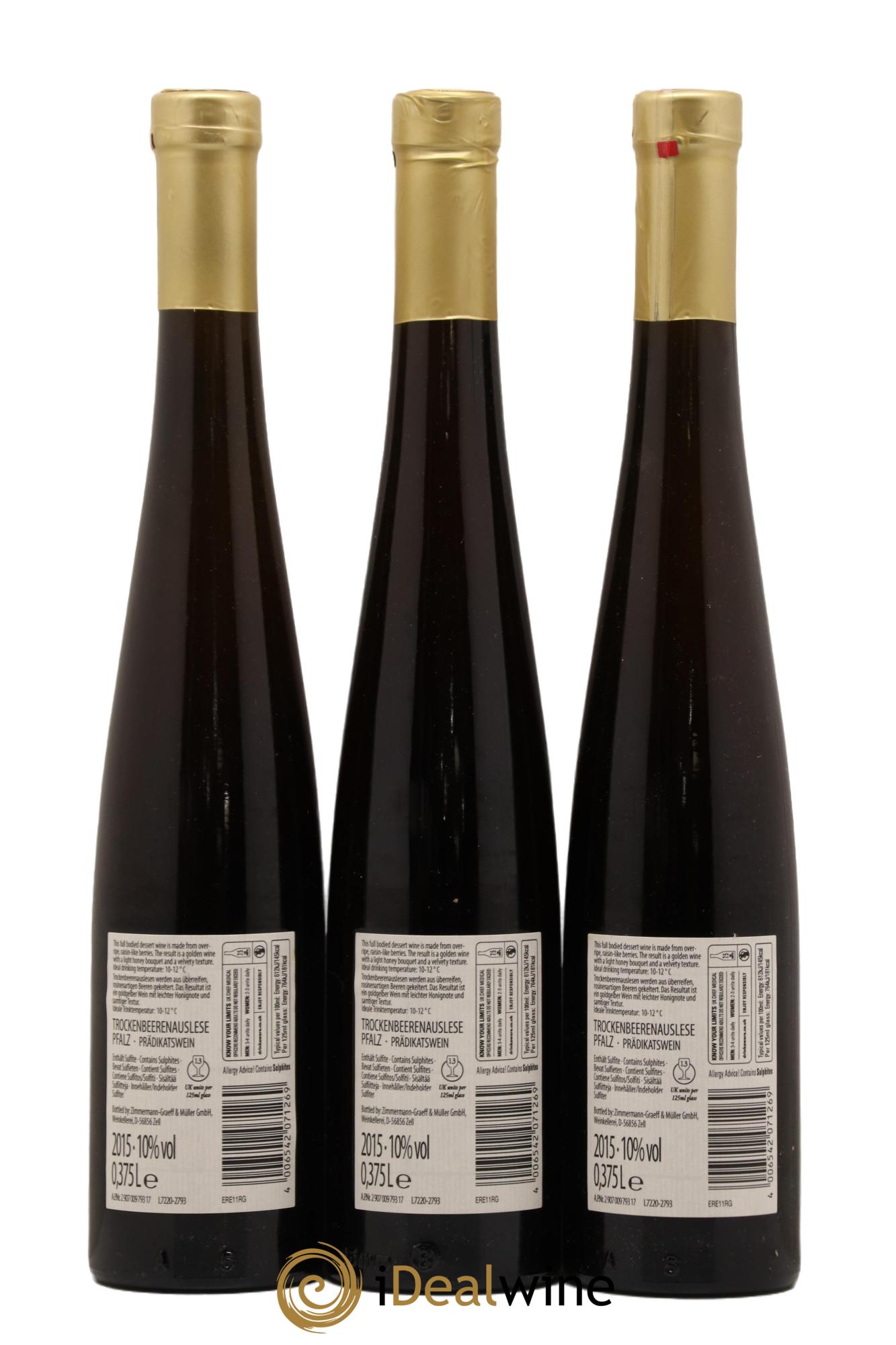 Allemagne Pfalz Trockenbeerenauslese Roman Graeff 2015 - Lot de 6 demi bouteilles - 2