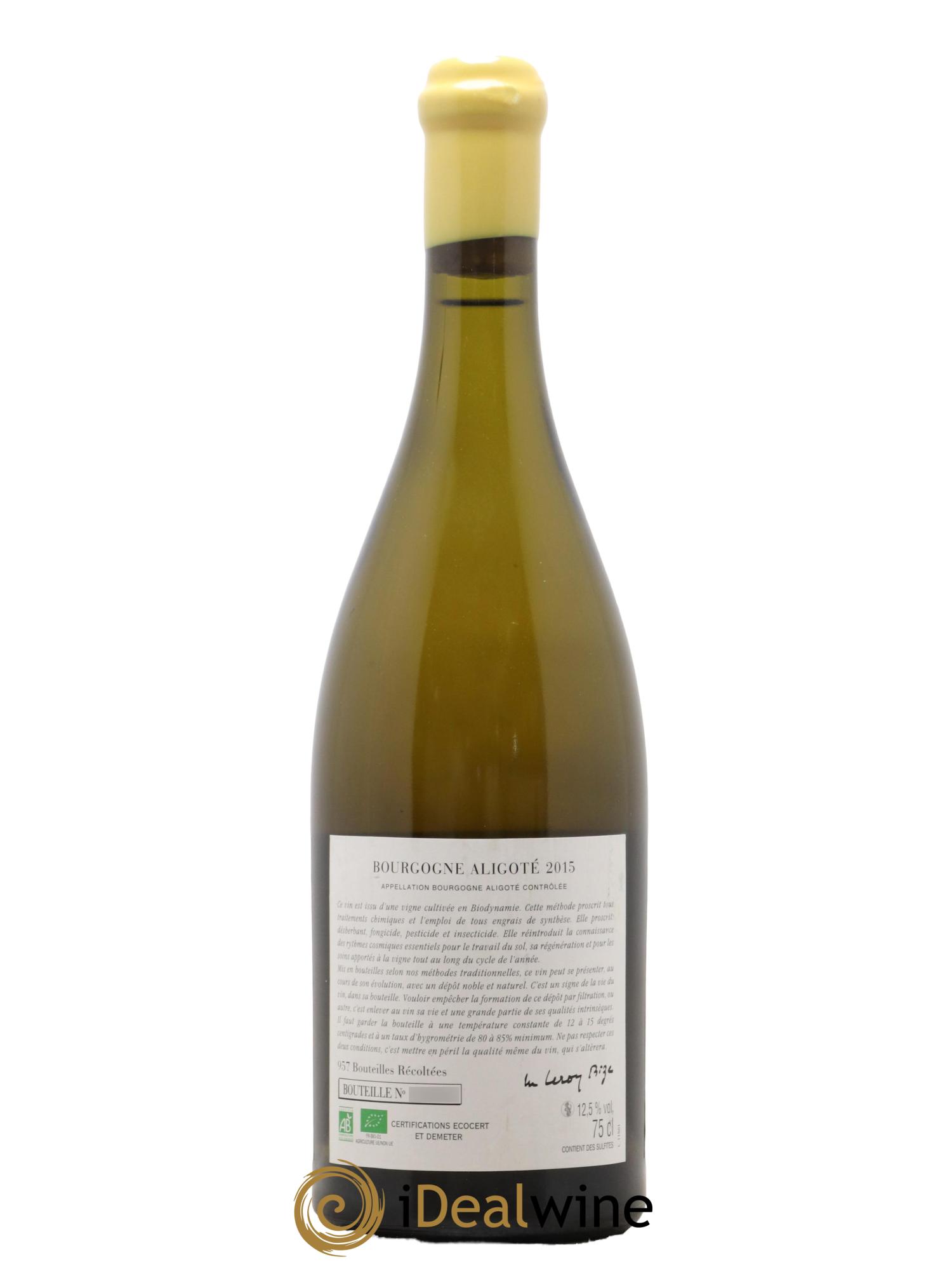 Bourgogne Aligoté Sous Chatelet d'Auvenay (Domaine) 2015 - Lot de 1 bouteille - 1