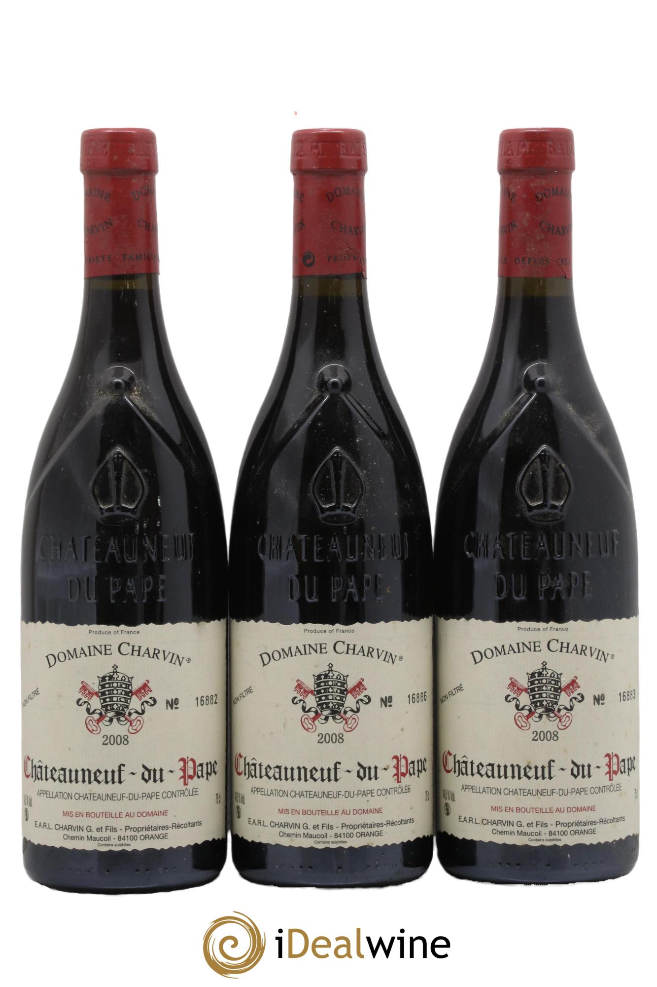 Châteauneuf-du-Pape Charvin (Domaine) 2008 - Lot of 3 bottles - 0