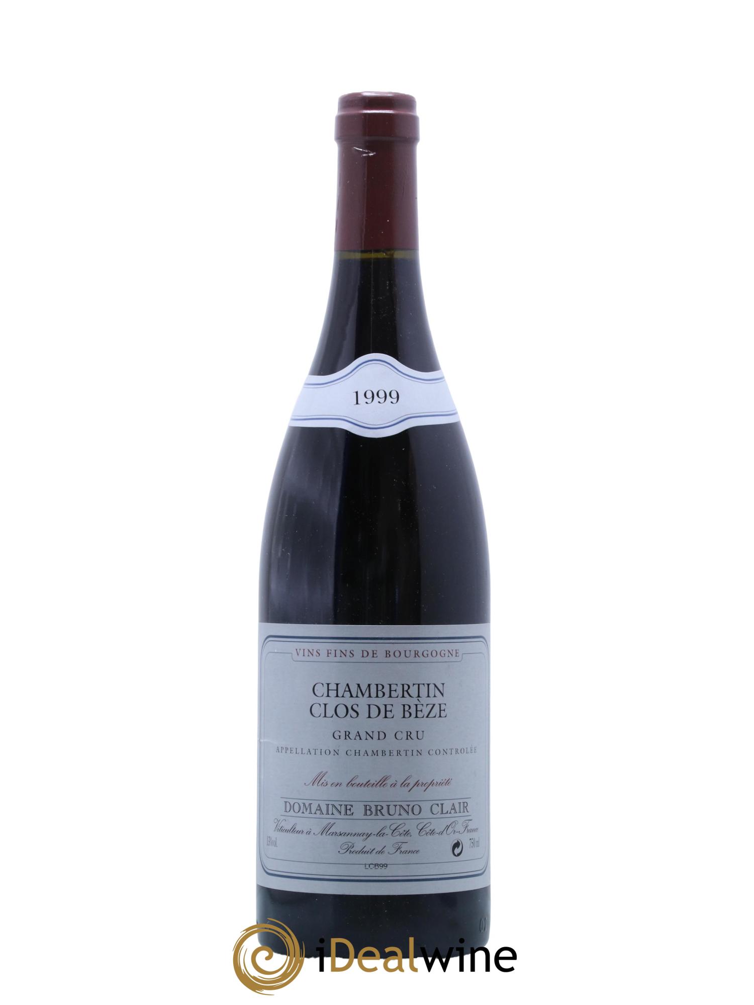 Chambertin Clos de Bèze Grand Cru Bruno Clair (Domaine) 1999 - Lot de 1 bouteille - 0