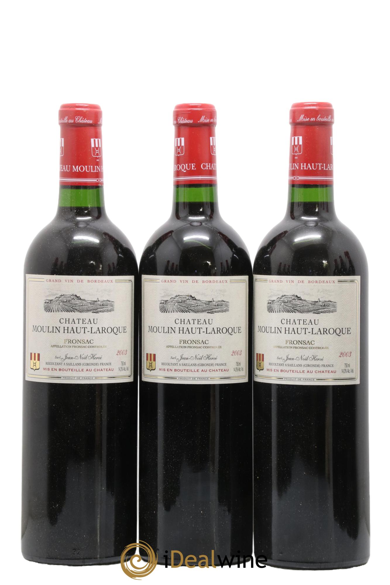Fronsac Château Moulin Haut Laroque 2003 - Posten von 12 Flaschen - 2