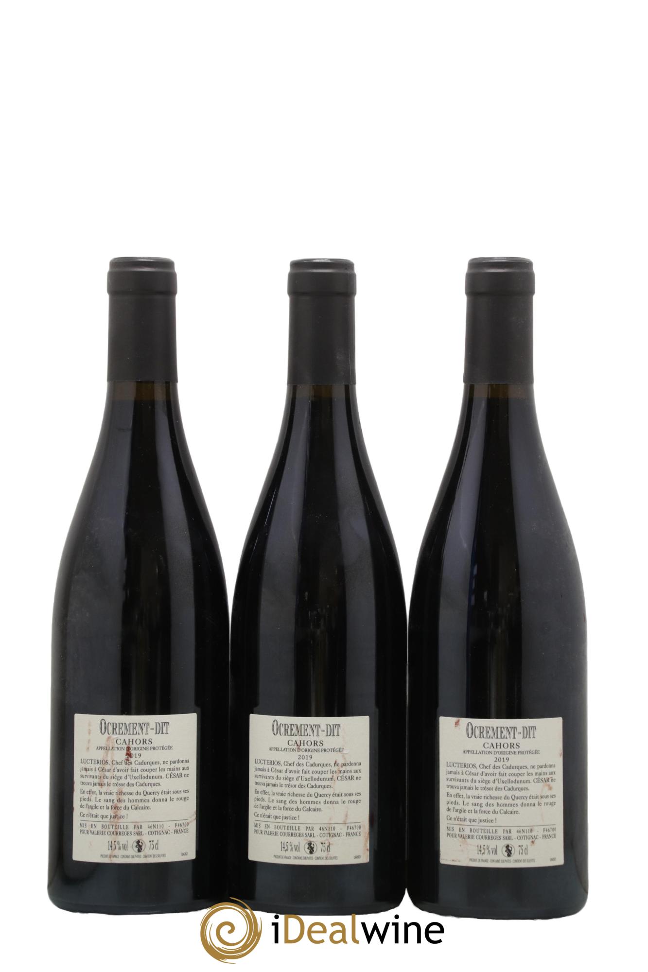 Cahors Ocrement Dit Domaine Valérie Courrèges 2019 - Lot de 3 bouteilles - 1