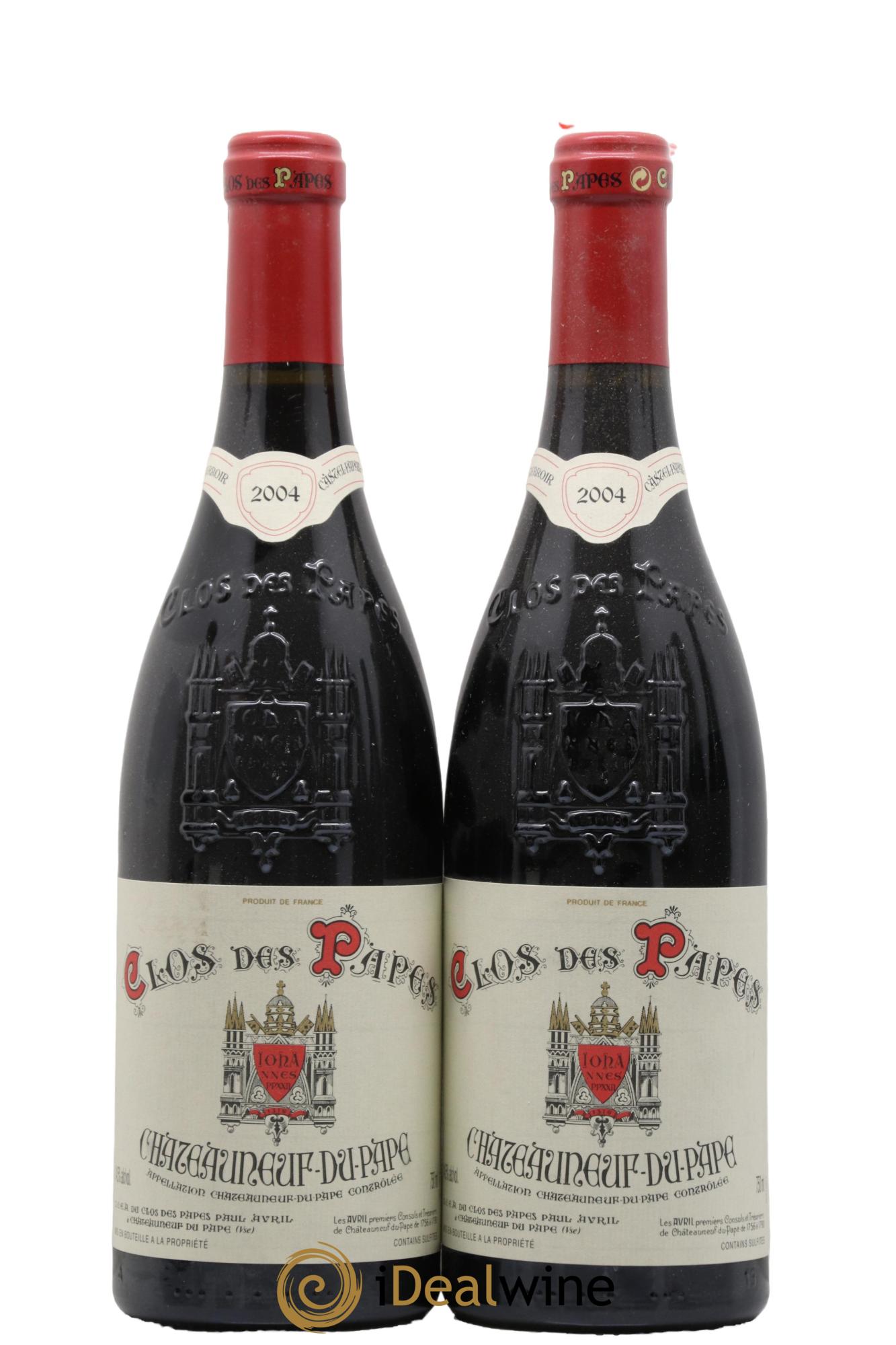 Châteauneuf-du-Pape Clos des Papes - Paul Avril 2004 - Lot de 2 bouteilles - 0