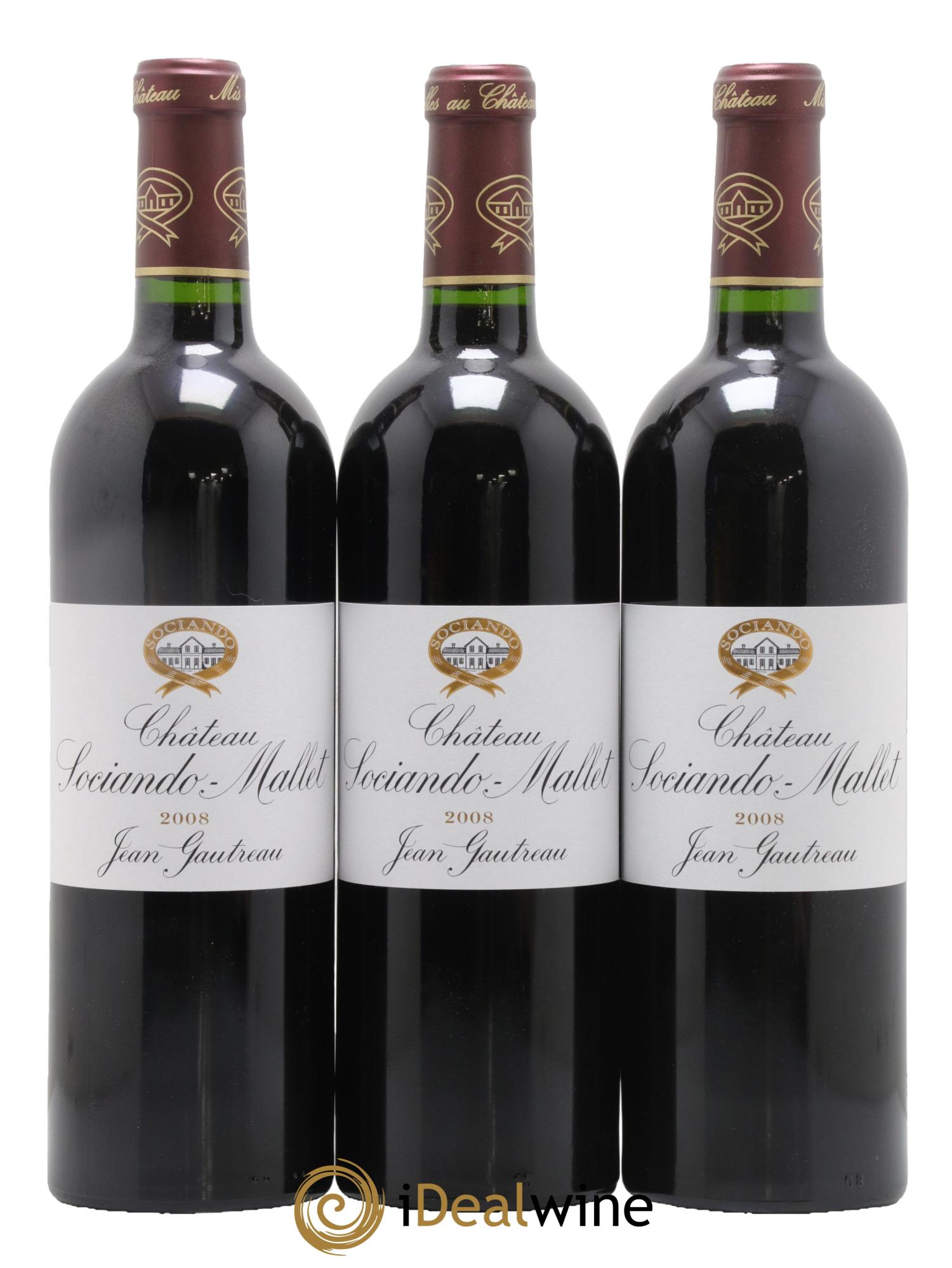 Château Sociando Mallet 2008 - Lotto di 6 bottiglie - 1