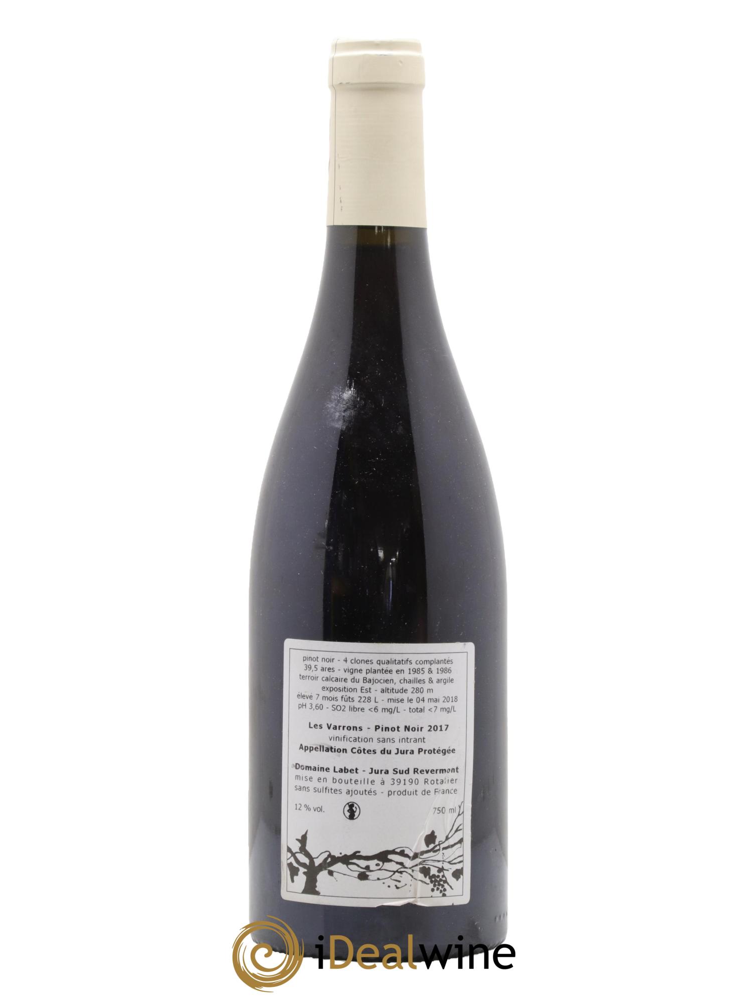 Côtes du Jura Pinot Noir Les Varrons Sélection Massale Romain - Julien  - Charline Labet 2017 - Lot de 1 bouteille - 1