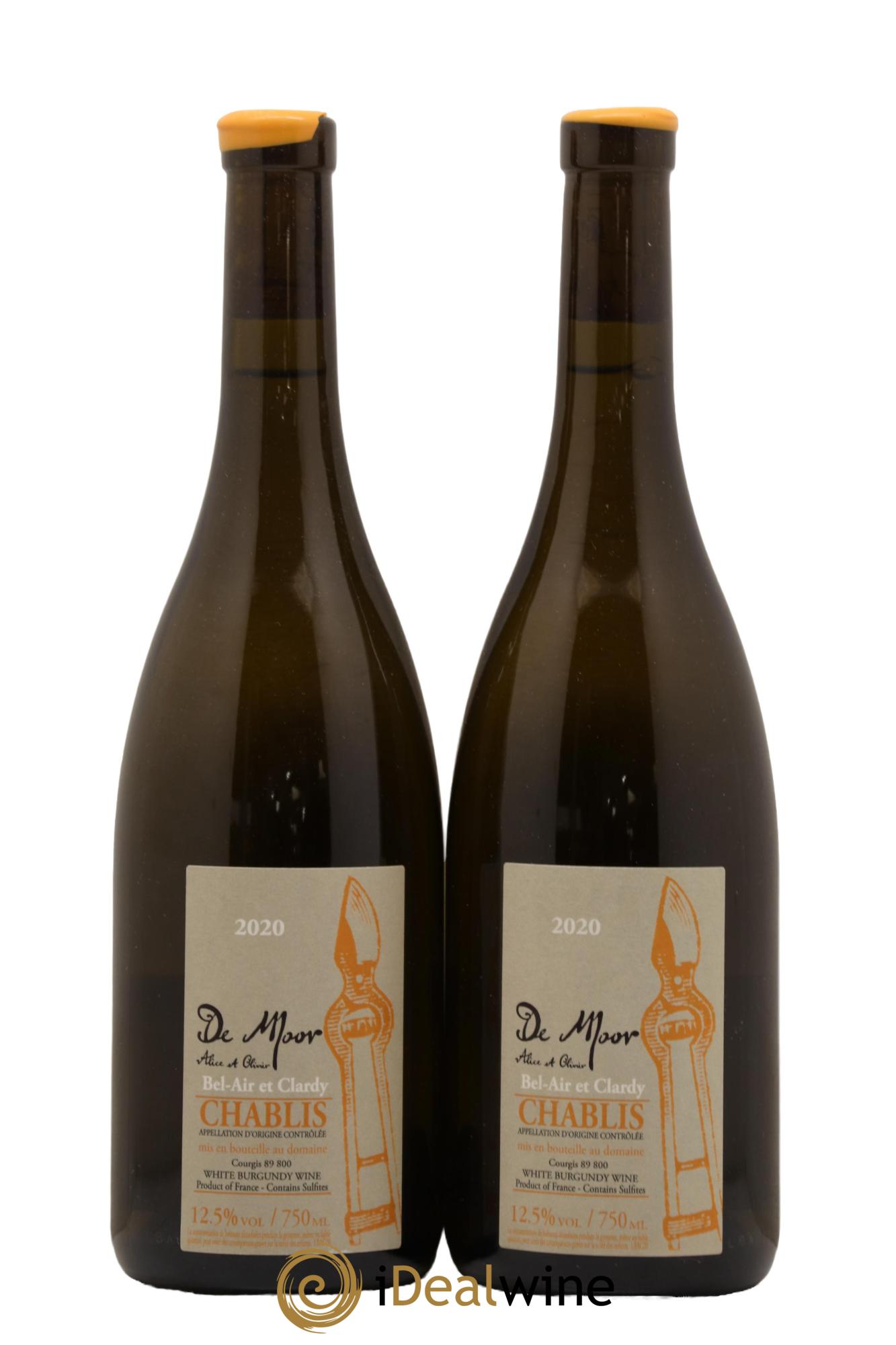 Chablis Bel Air et Clardy Alice et Olivier De Moor 2020 - Lotto di 2 bottiglie - 0
