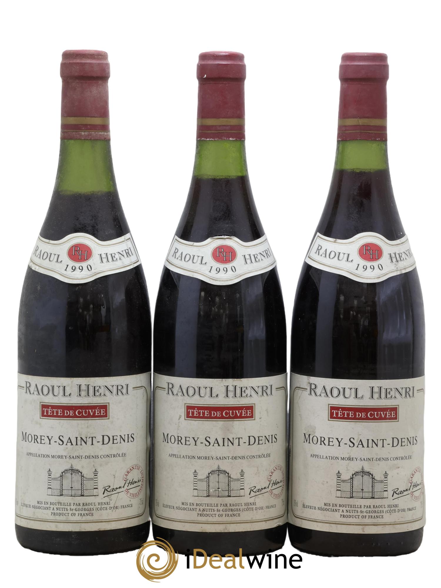 Morey Saint-Denis Tête de Cuvée Raoul Henri 1990 - Lot de 3 bouteilles - 0