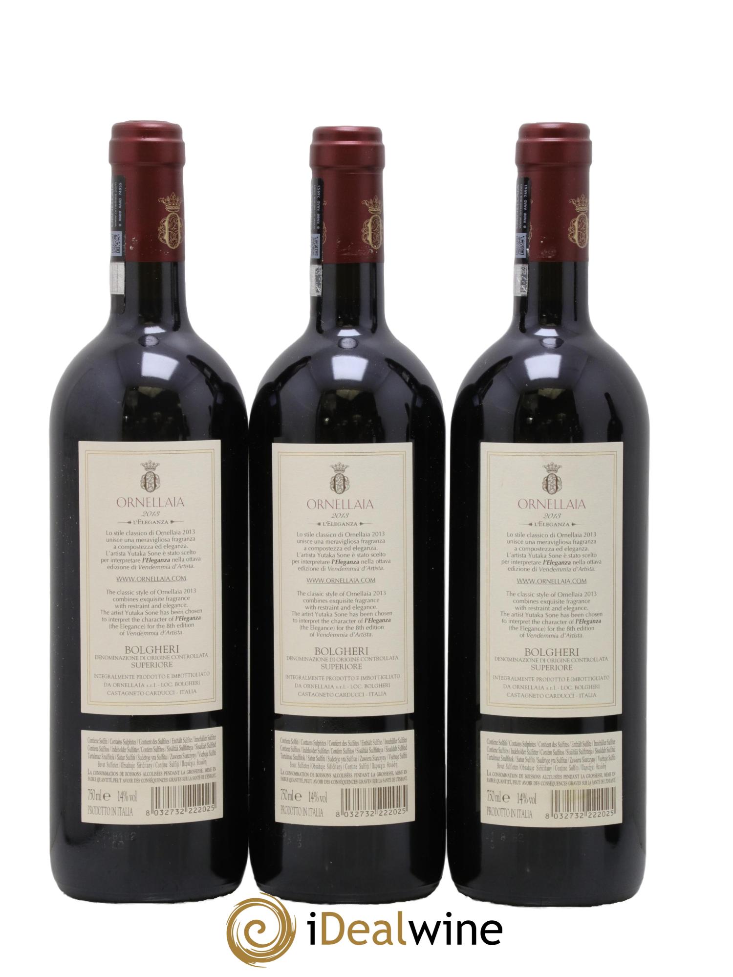 Bolgheri Superiore DOC L'Eleganza Tenuta Dell'Ornellaia Frescobaldi 2013 - Lot de 6 bouteilles - 4